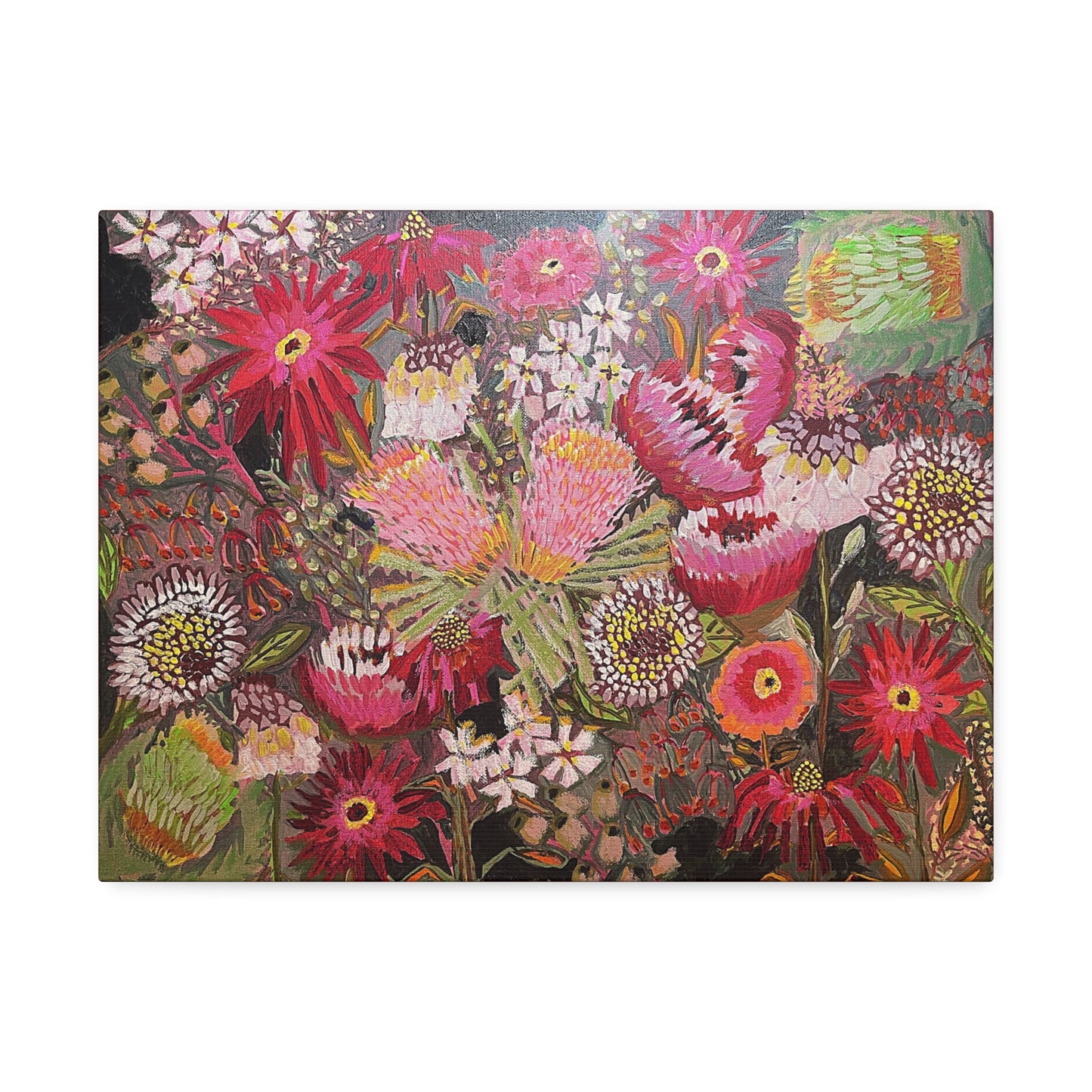 Floral Fireworks Print on Canvas by Artist Lisa Godin