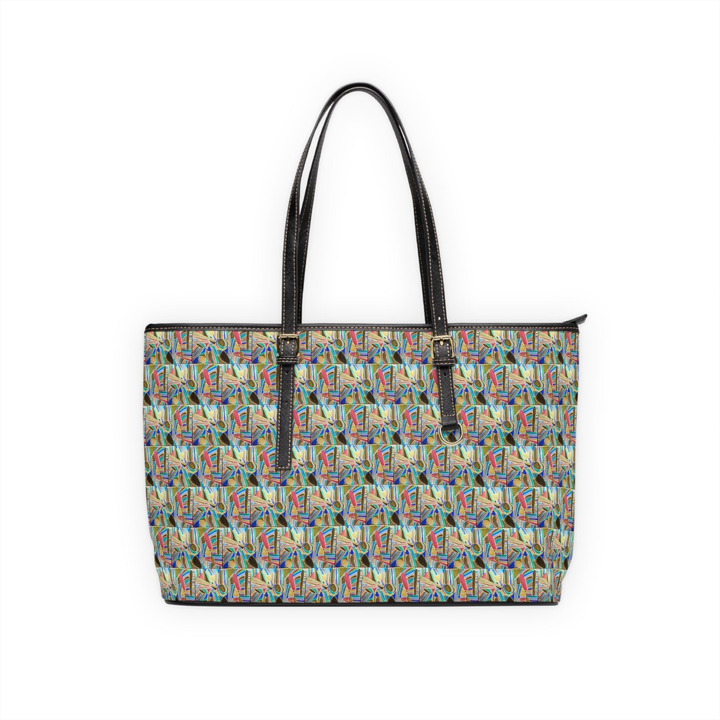 Blue Bayou Pattern PU Leather Shoulder Bag