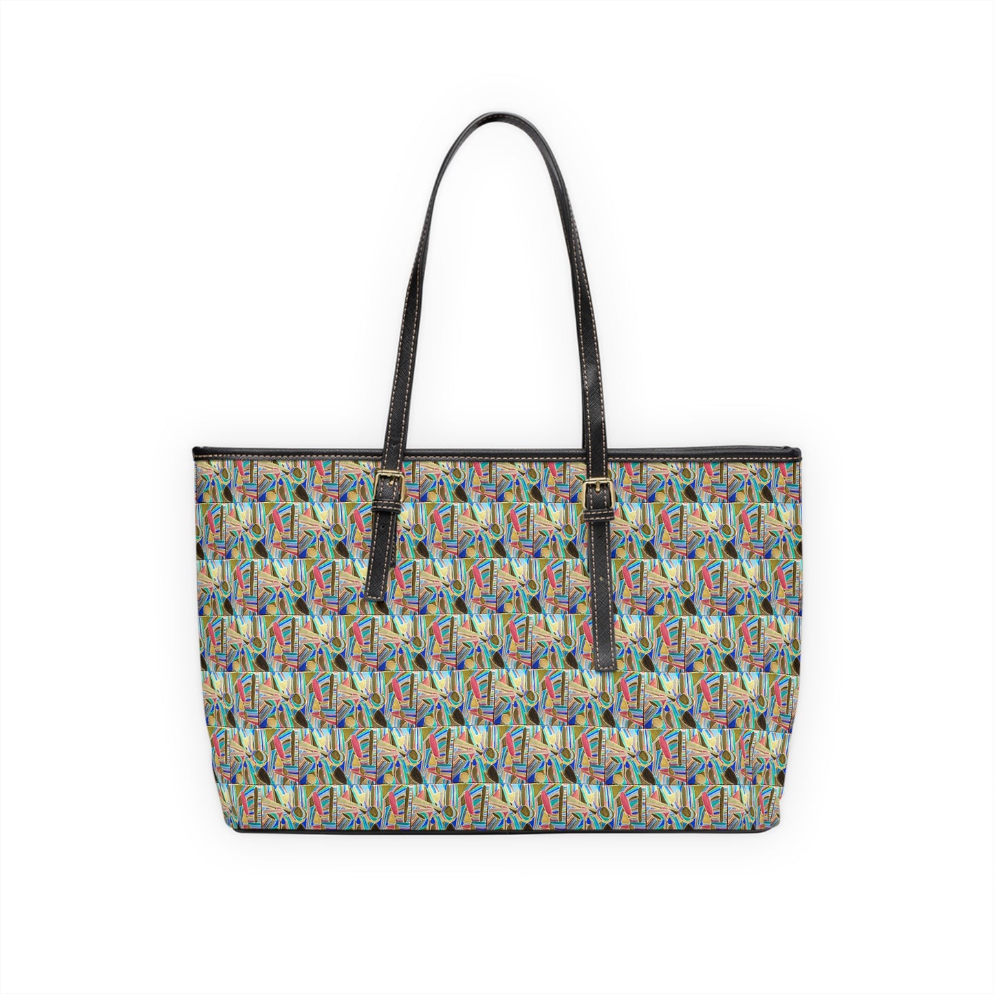 Blue Bayou Pattern PU Leather Shoulder Bag