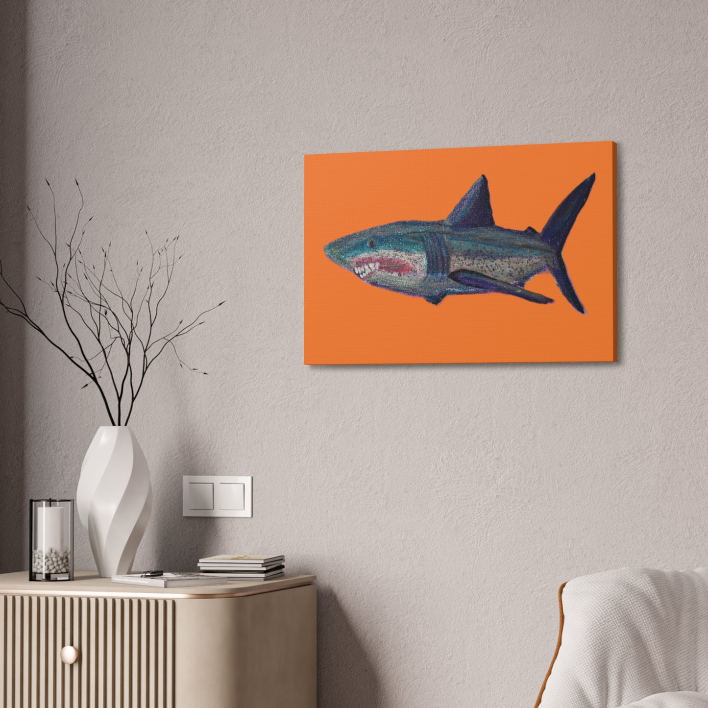 Shark Tank Print on Canvas by Artist Lisa Godin