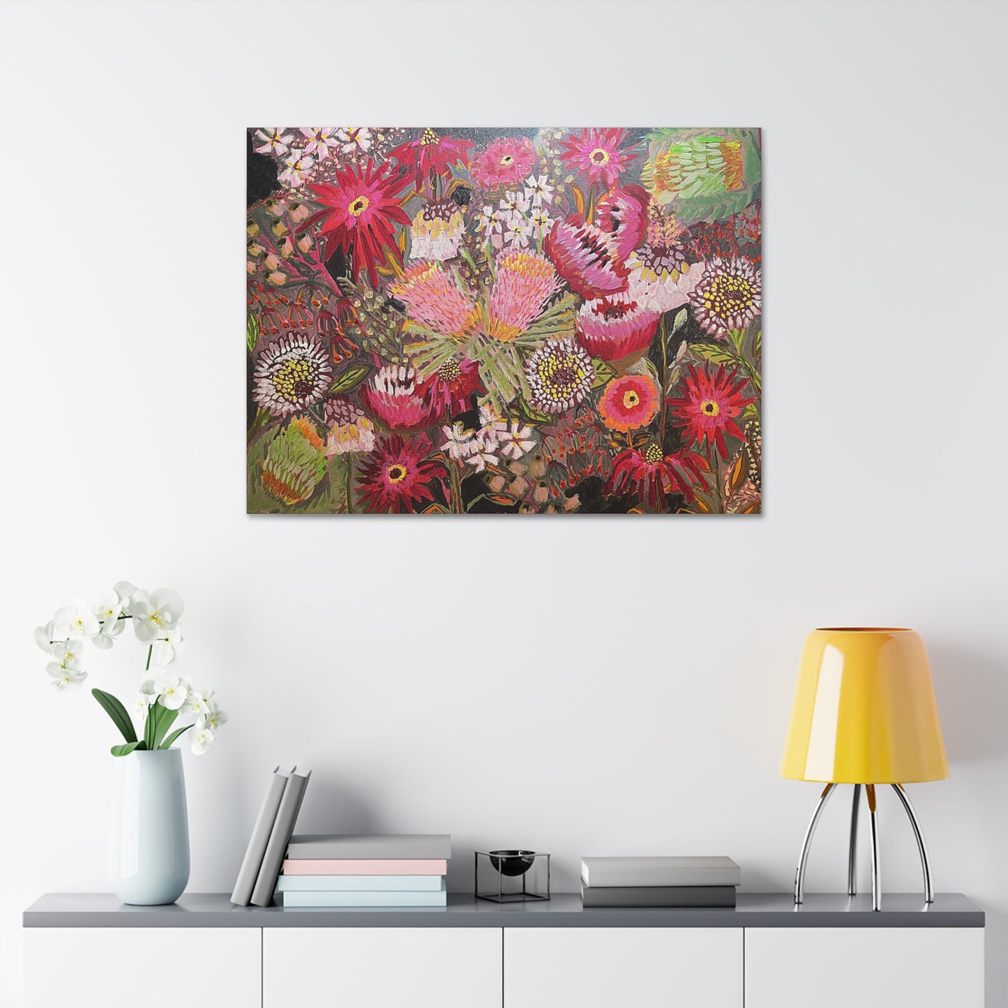 Floral Fireworks Print on Canvas by Artist Lisa Godin