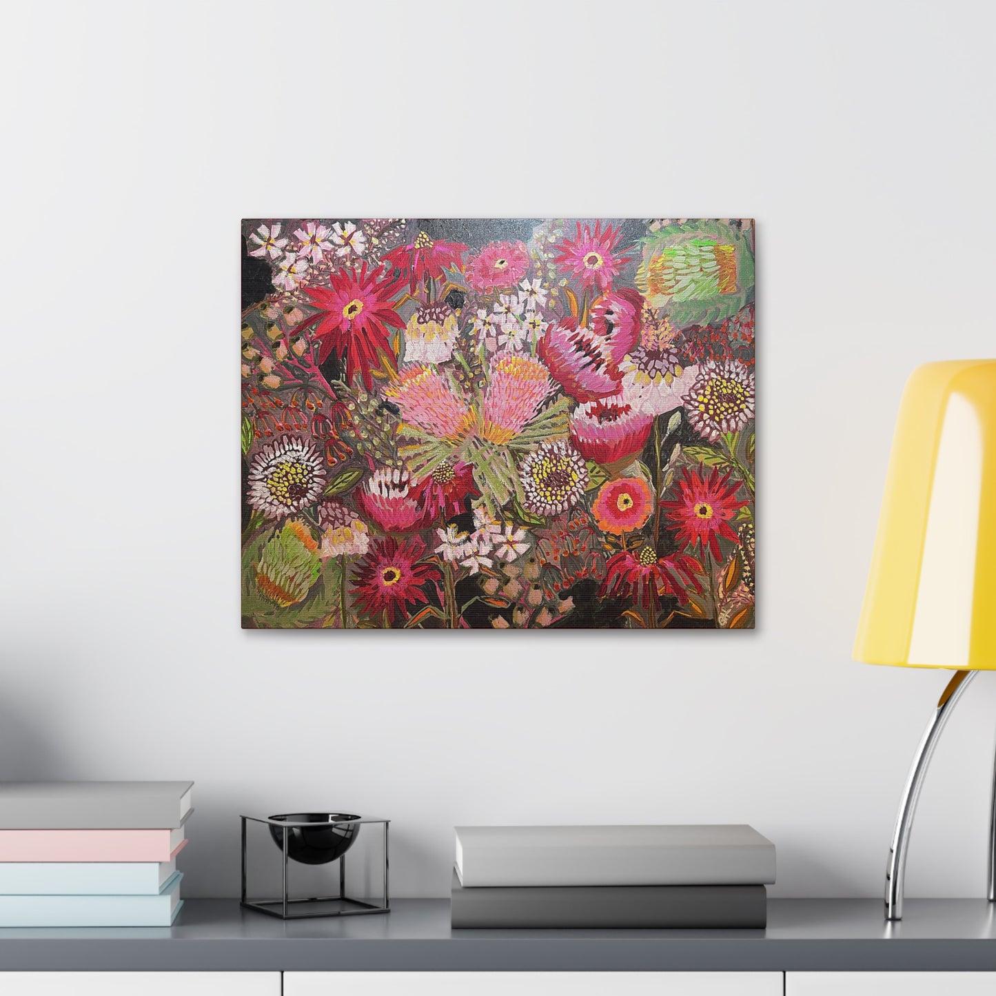 Floral Fireworks Print on Canvas by Artist Lisa Godin