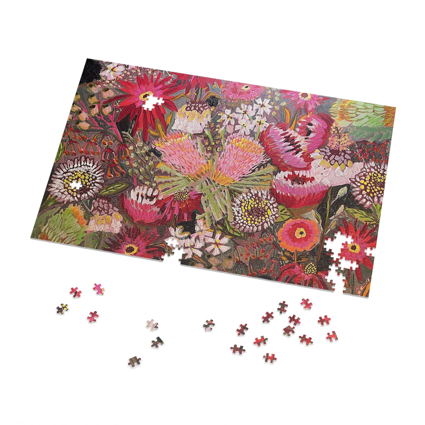 Floral Fireworks Jigsaw Puzzle with Tin