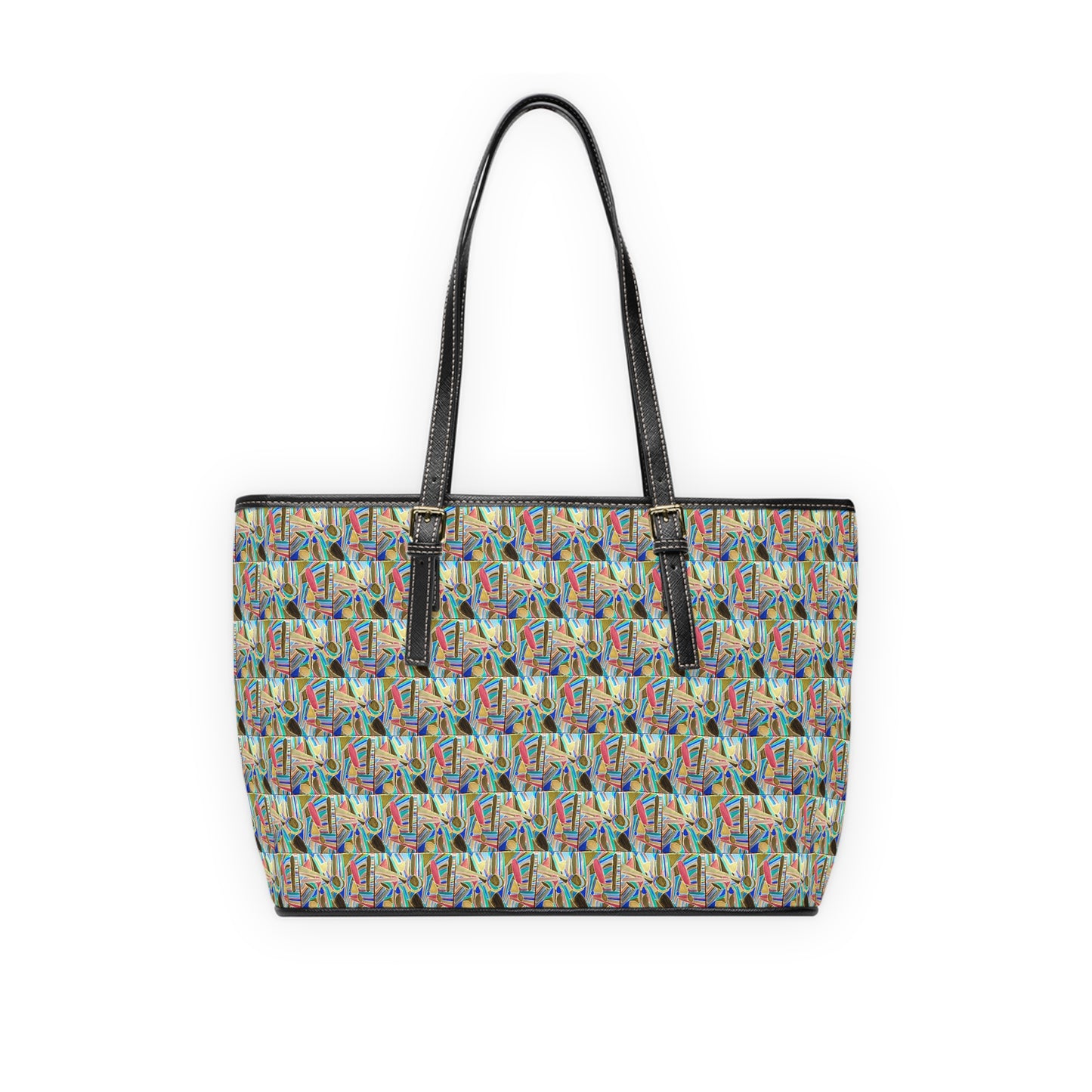 Blue Bayou Pattern PU Leather Shoulder Bag