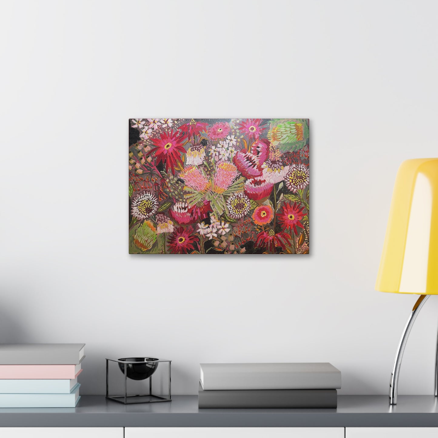 Floral Fireworks Print on Canvas by Artist Lisa Godin