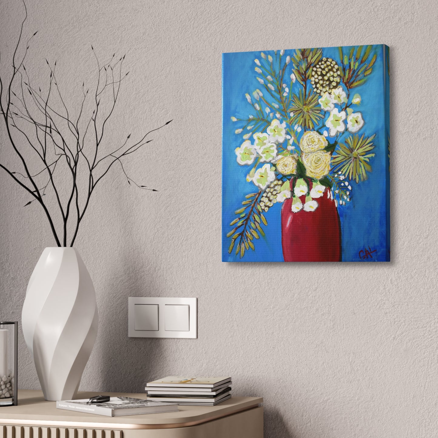 Fireworks Bouquet Print on Canvas by Artist Lisa Godin