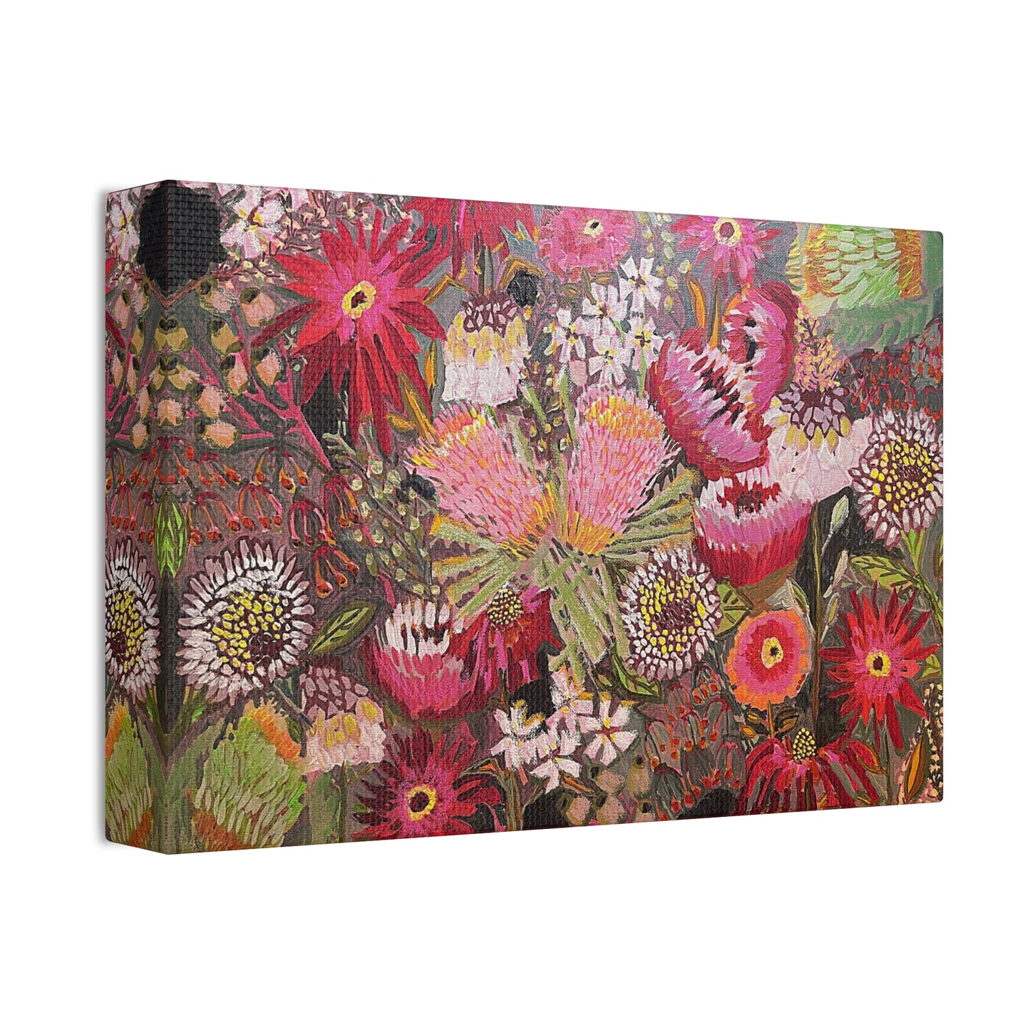 Floral Fireworks Print on Canvas by Artist Lisa Godin