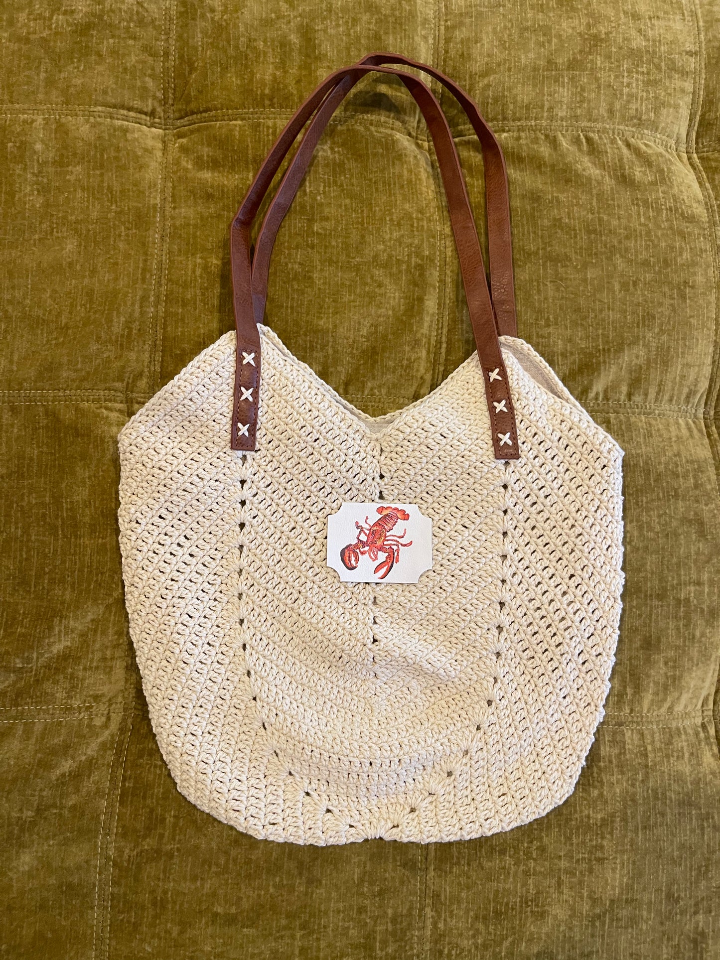 Colorful Lobster Straw Shoulder Bag