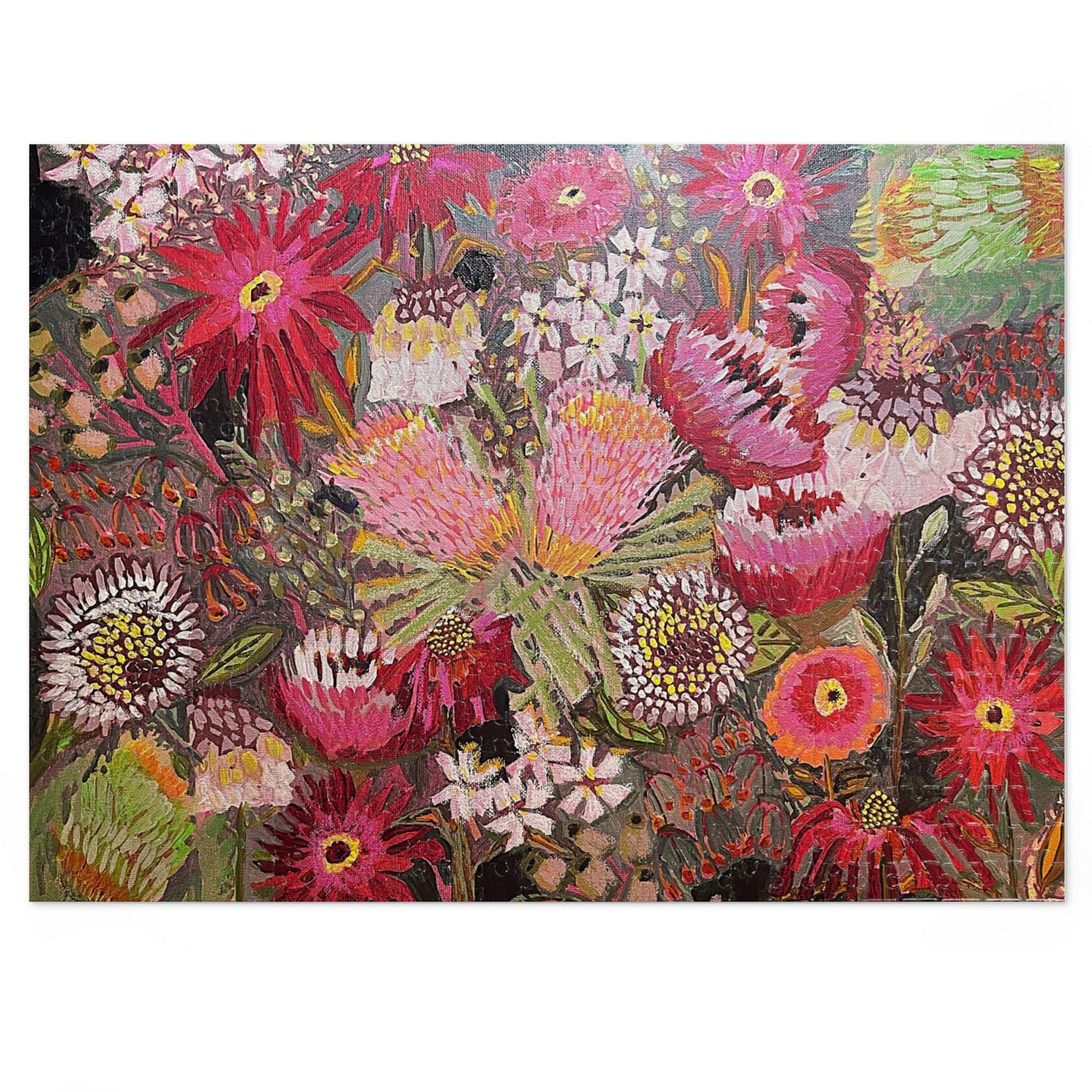 Floral Fireworks Jigsaw Puzzle with Tin