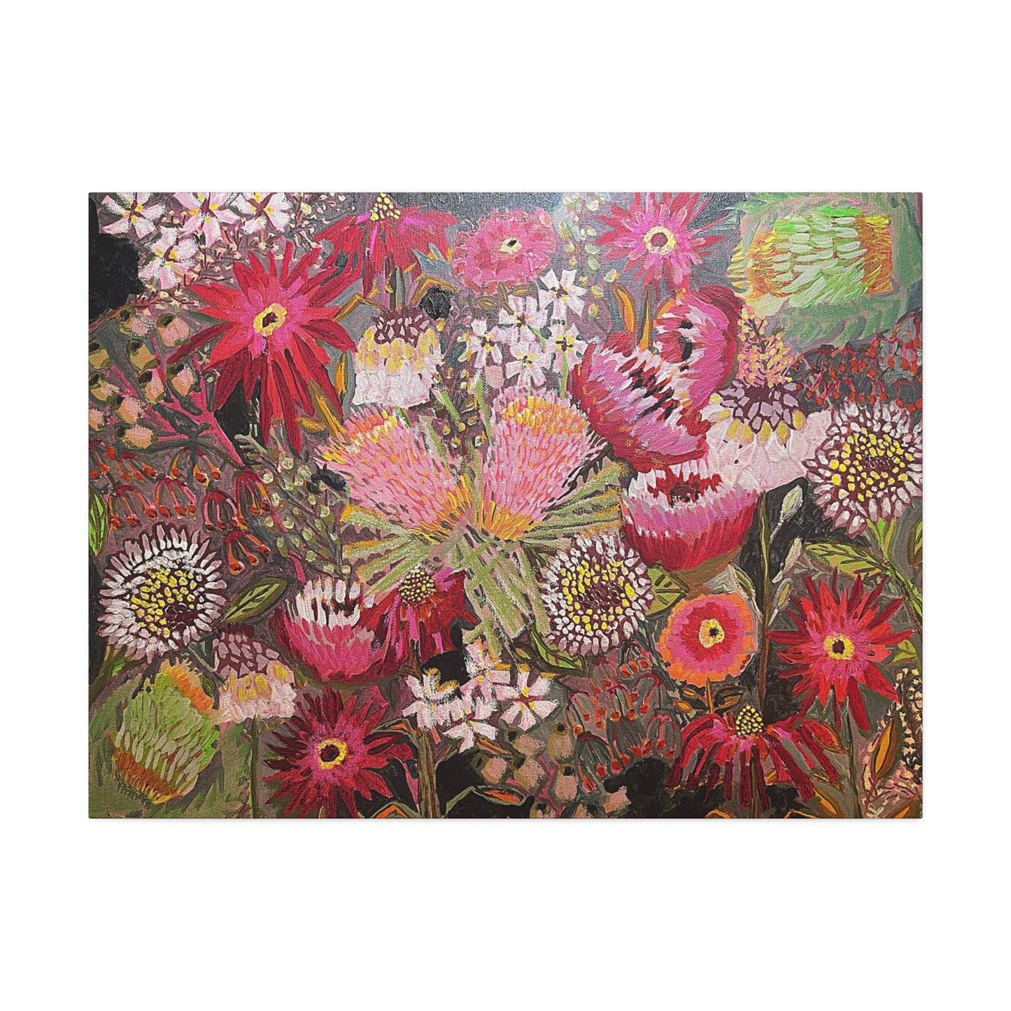 Floral Fireworks Print on Canvas by Artist Lisa Godin