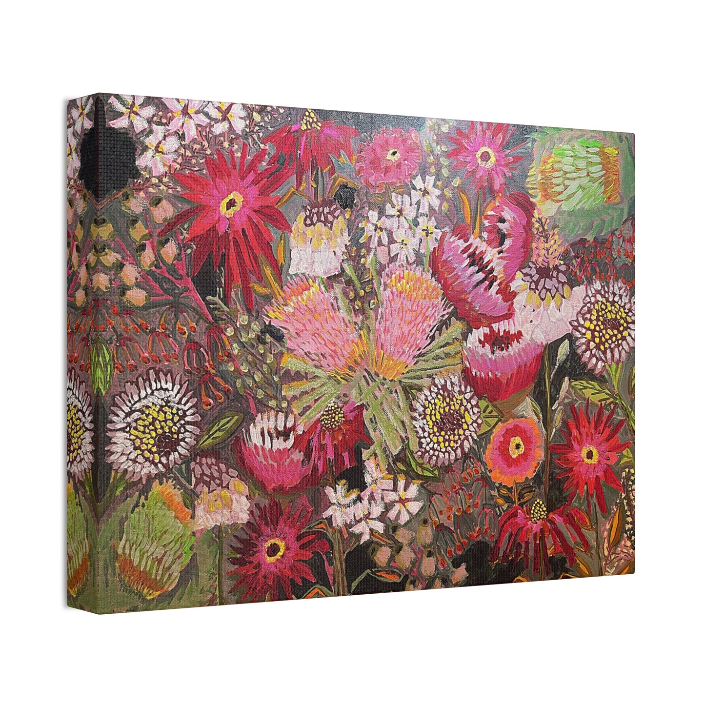 Floral Fireworks Print on Canvas by Artist Lisa Godin
