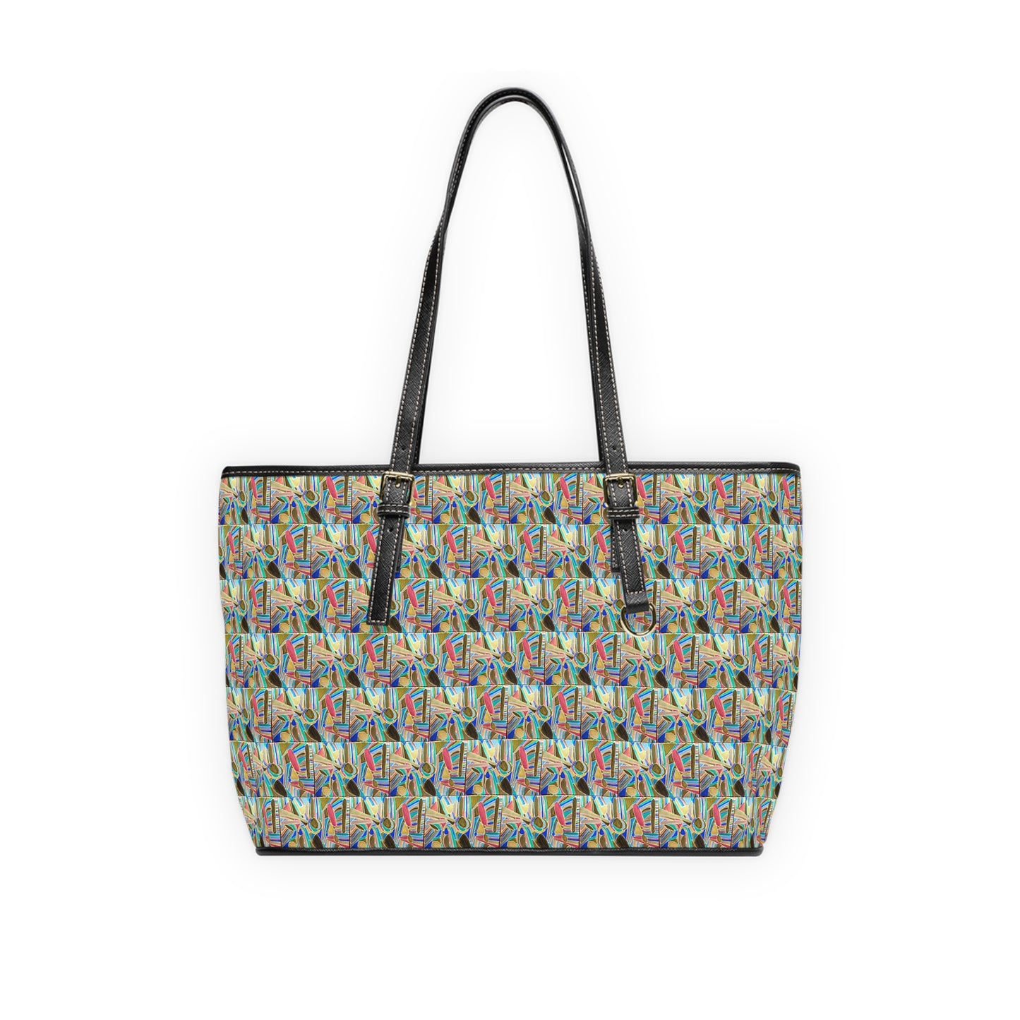 Blue Bayou Pattern PU Leather Shoulder Bag
