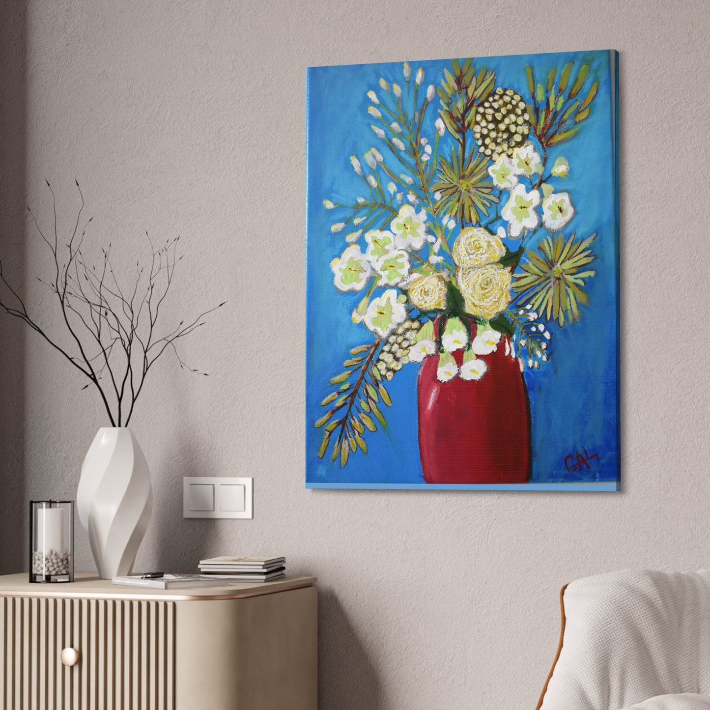 Fireworks Bouquet Print on Canvas by Artist Lisa Godin