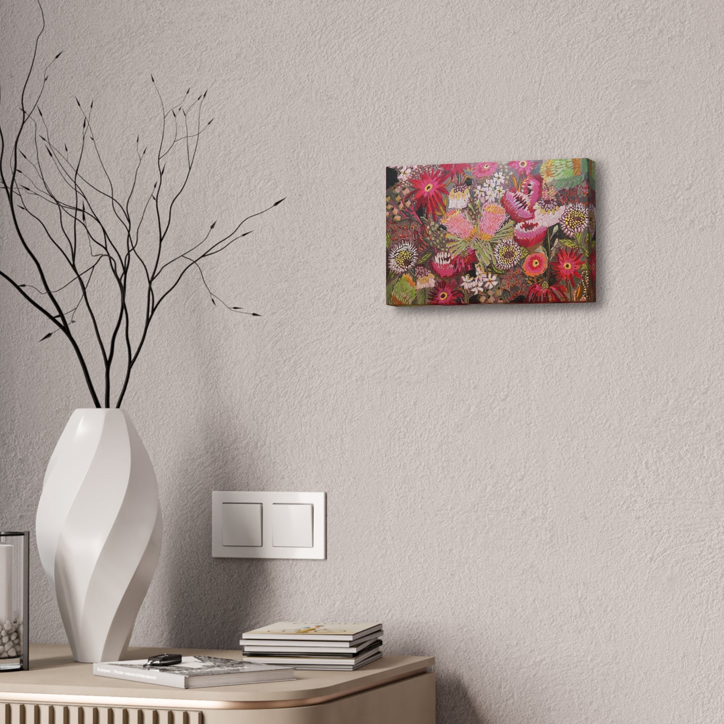 Floral Fireworks Print on Canvas by Artist Lisa Godin