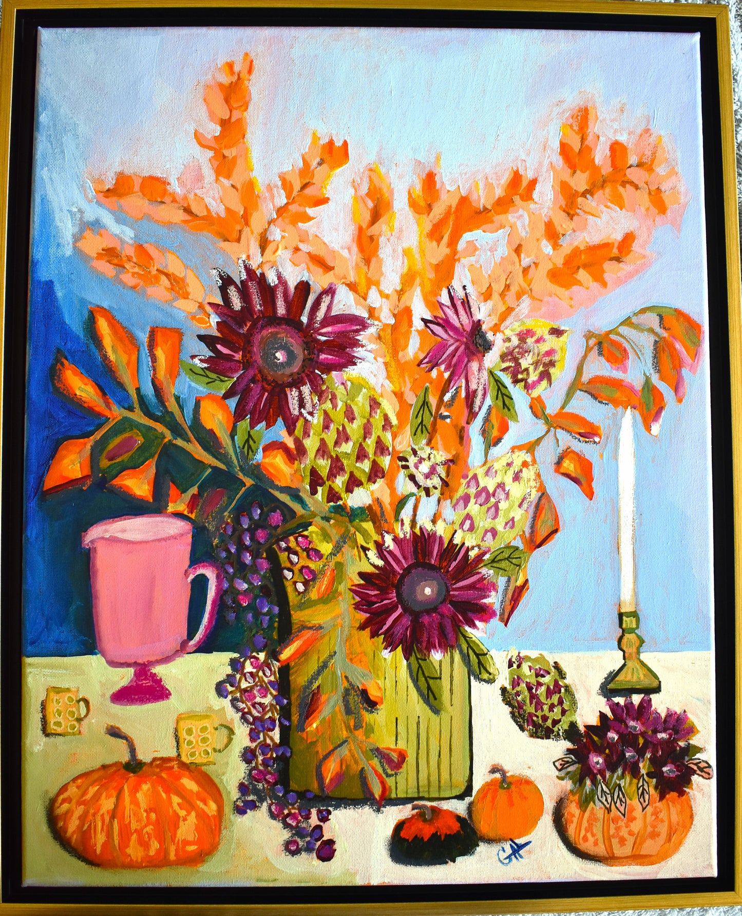 Autumn Still Life - Mixed Media Painting by Lisa Godin