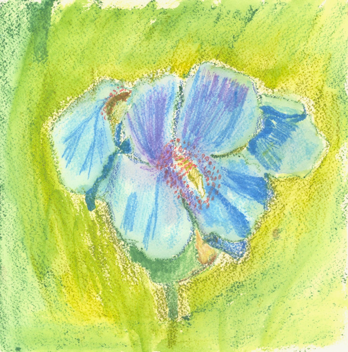 Blue Peony Floral an Original Painting by Lisa Godin