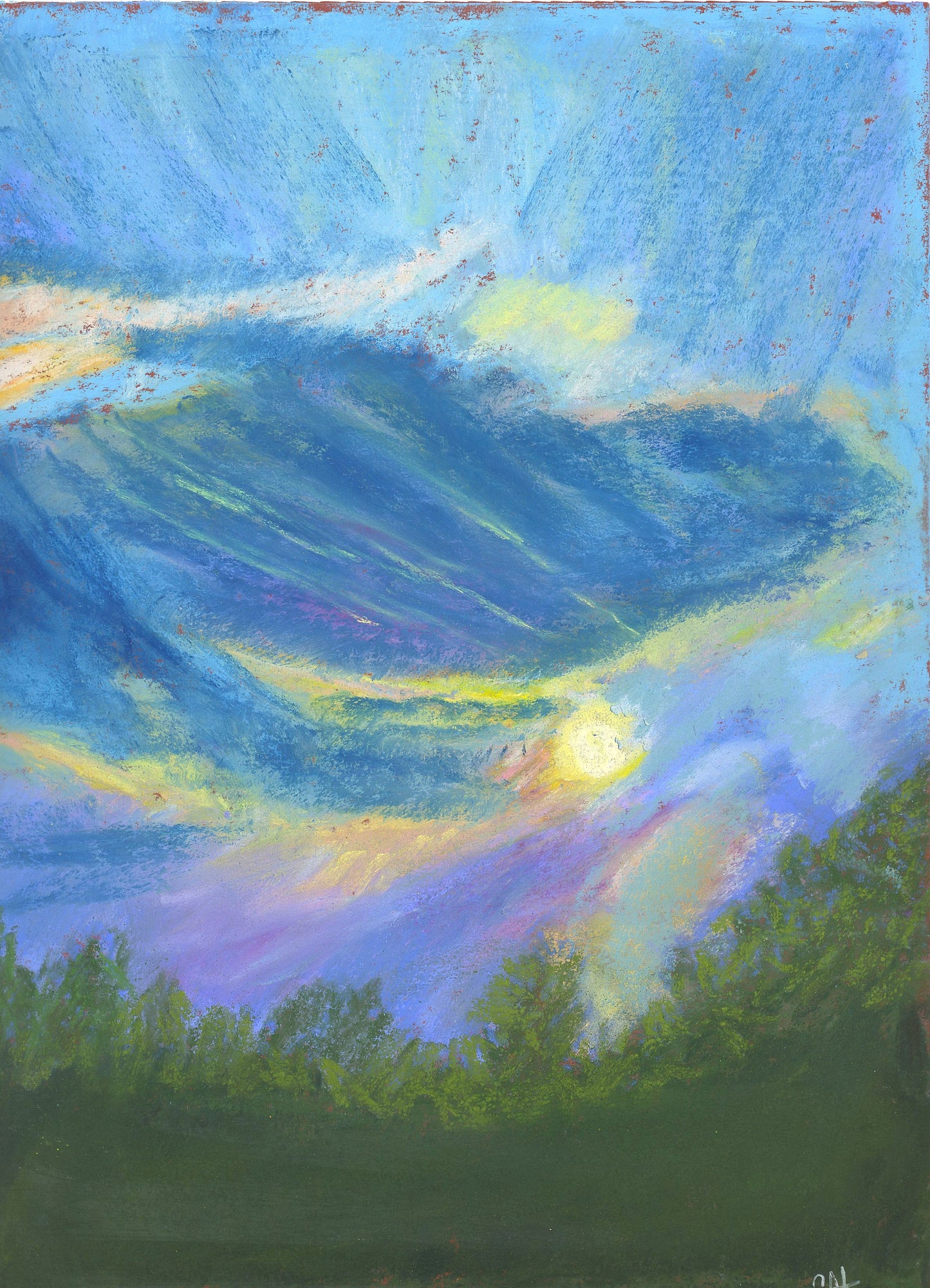Clouds at Dusk an Original Painting by Lisa Godin