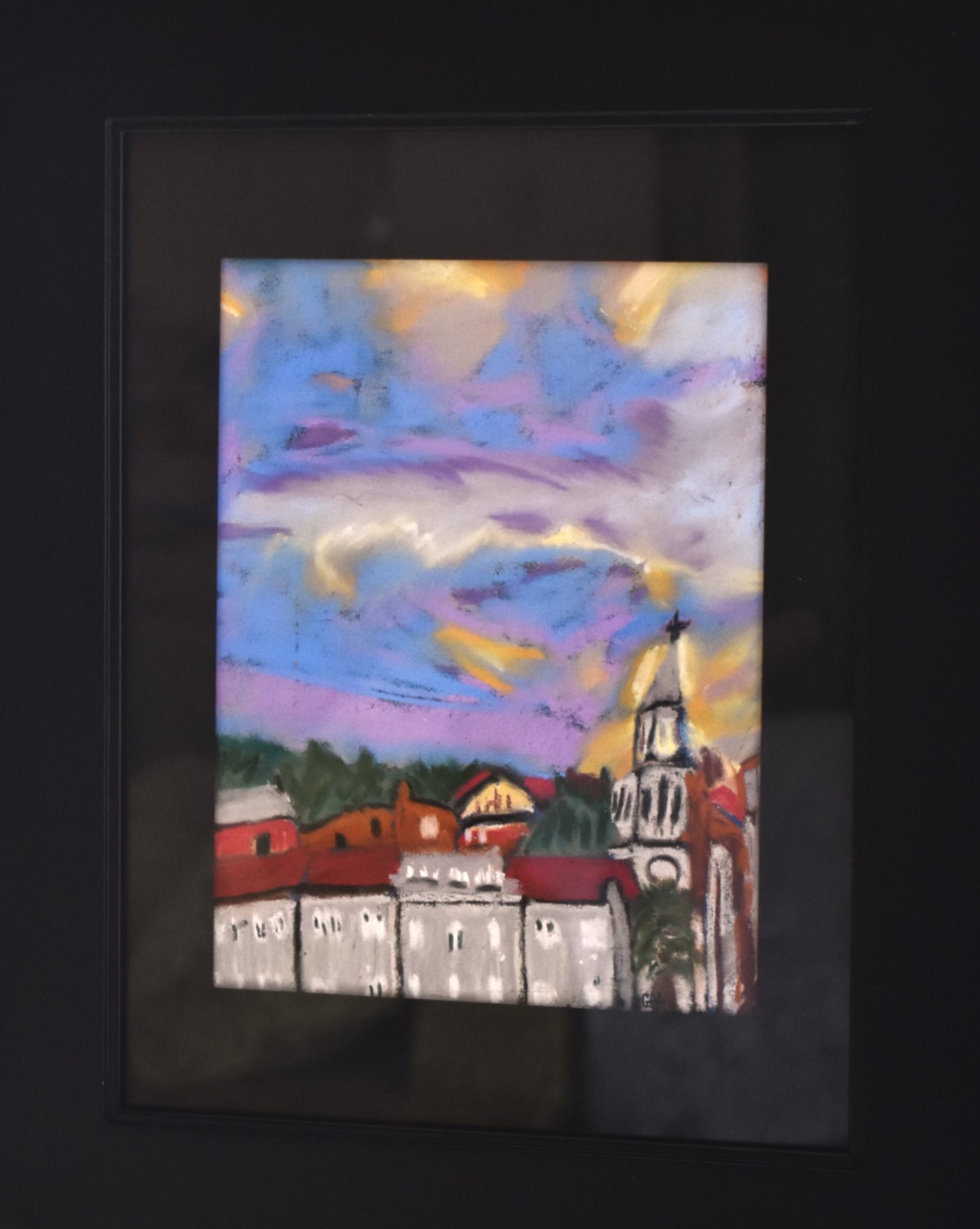 Clouds with Village an Original Painting by Lisa Godin