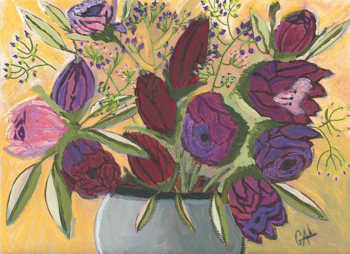 Fabulous Fall Bouquet an Original Painting by Lisa Godin