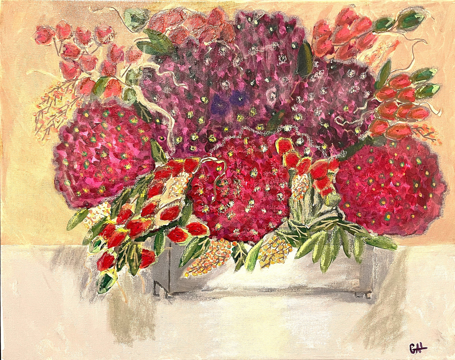 Holiday Hydrangaes an Original Painting by Lisa Godin