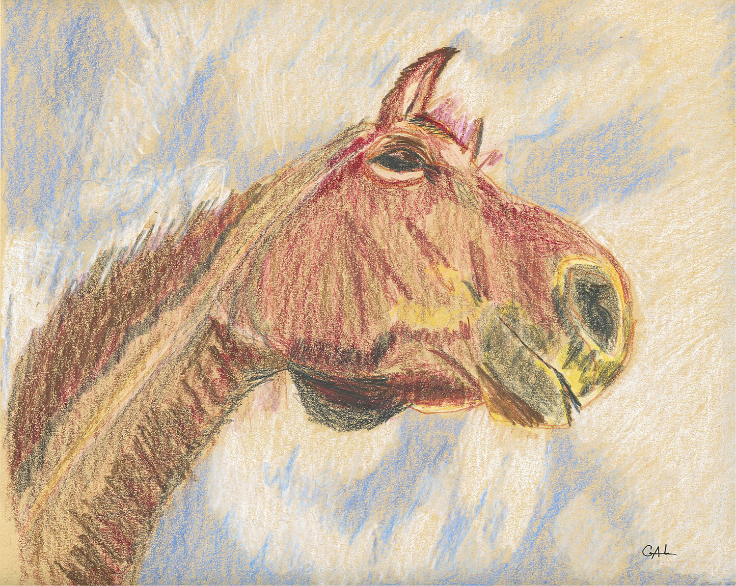 Looking Up to Horses an Original Painting by Lisa Godin