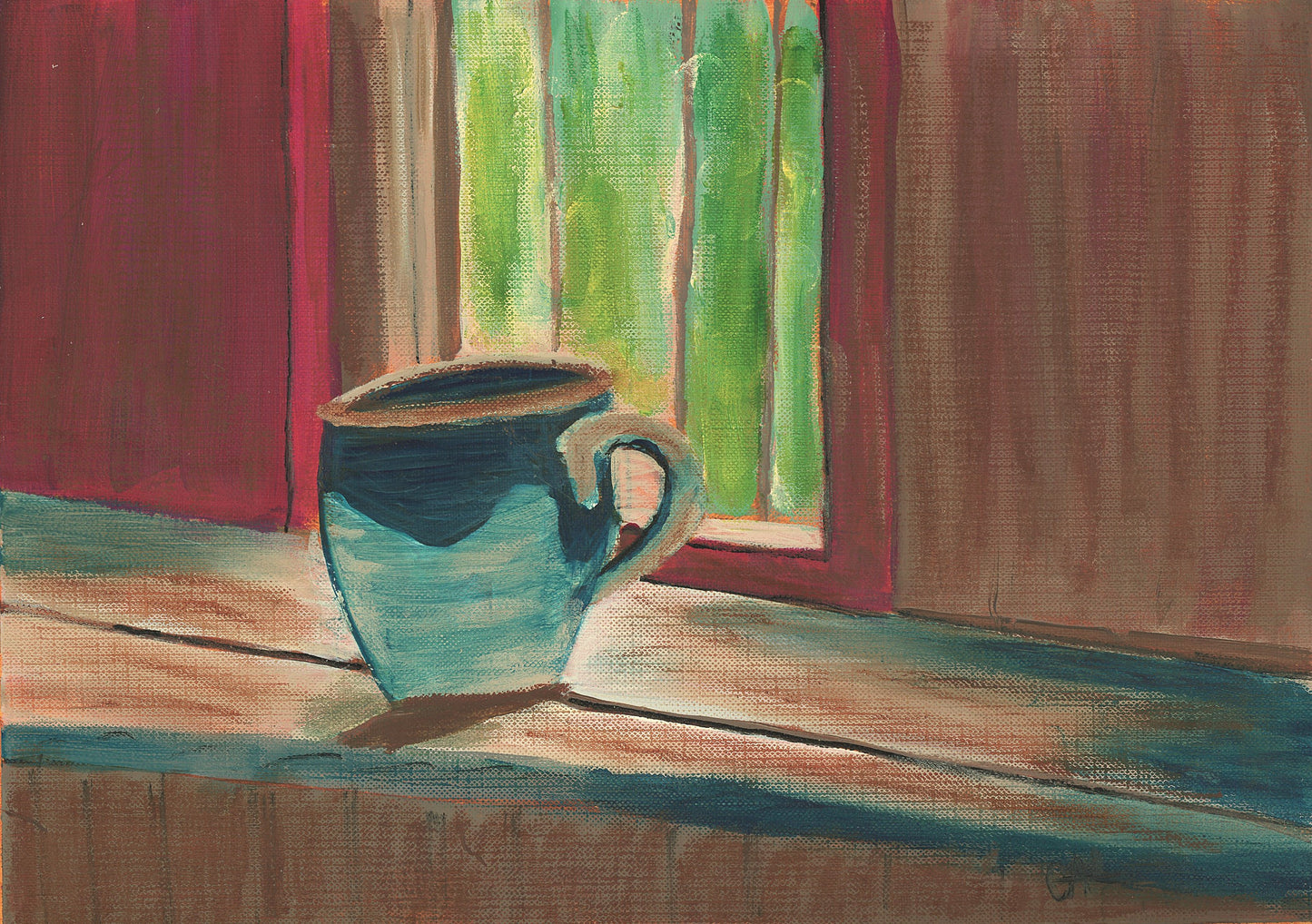 Mid Century Modern Coffee an Original Painting by Lisa Godin