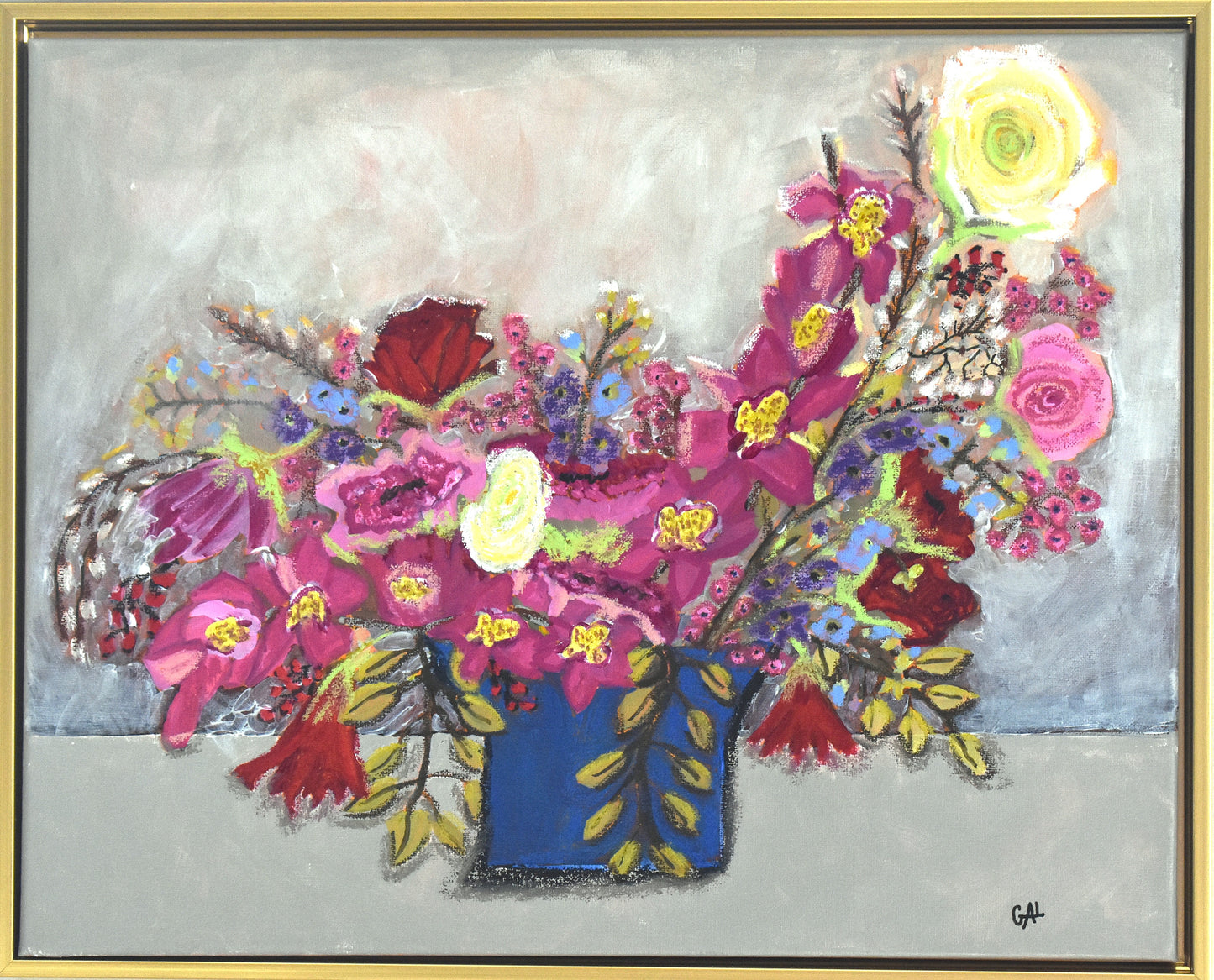 Pussy Willows and Blooms an Original Painting by Lisa Godin