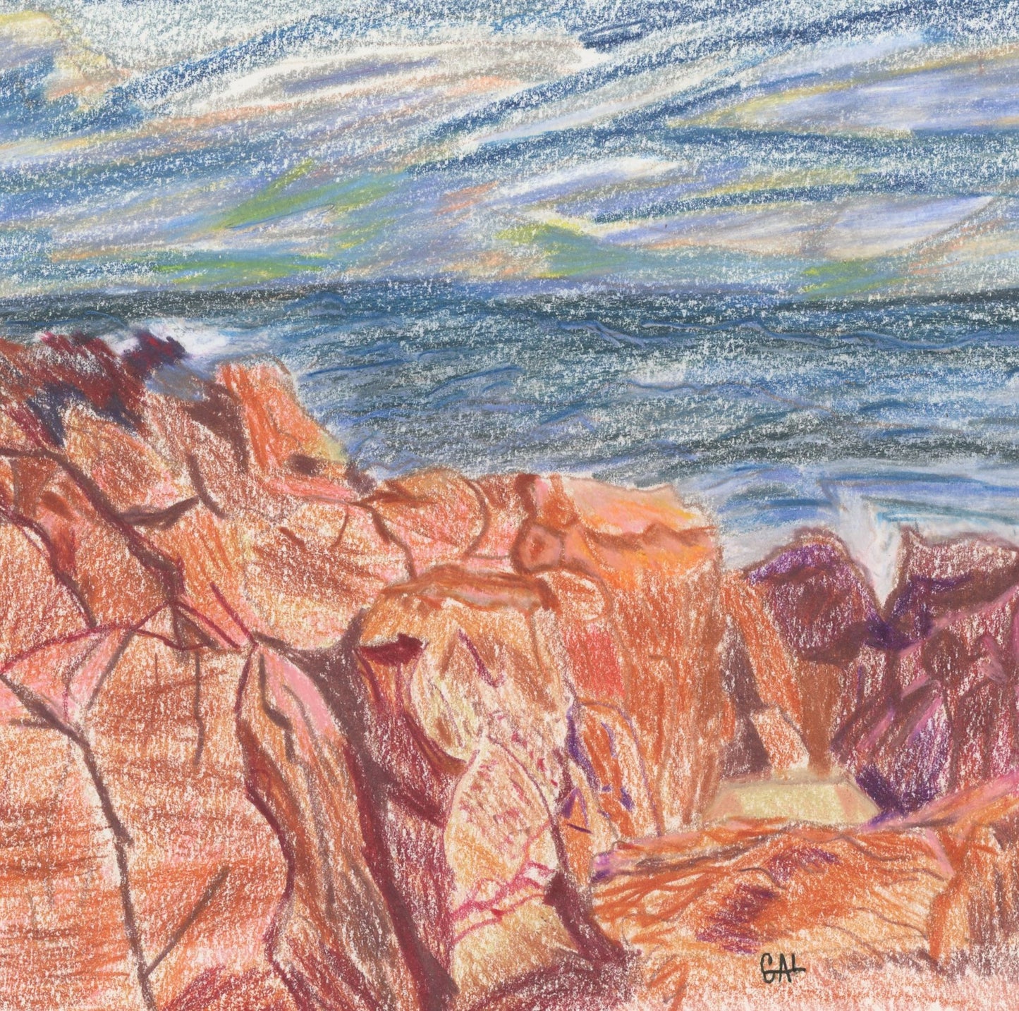 Rocky Cliffs an Original Painting by Lisa Godin