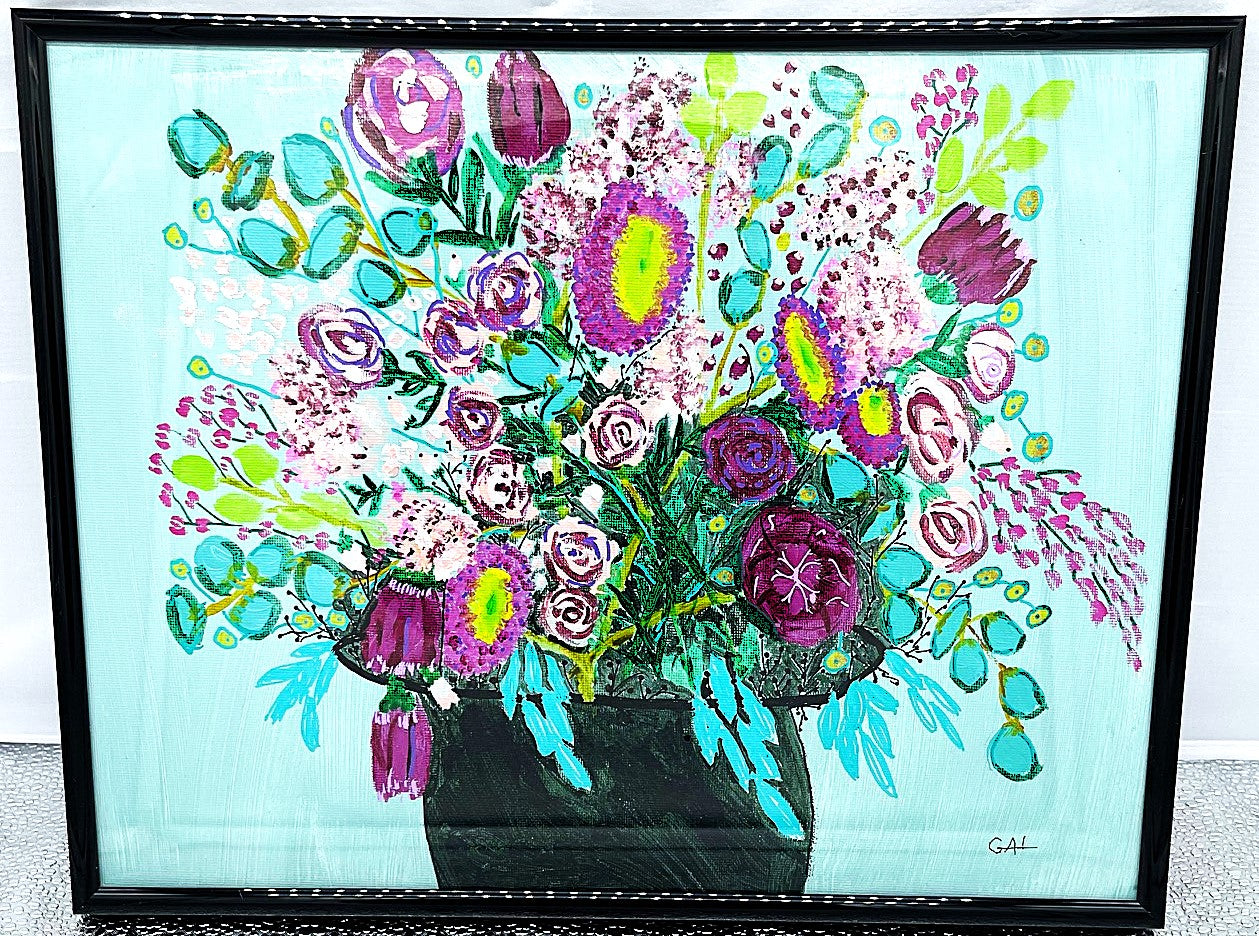 Straw Bouquet Original Painting by Artist Lisa Godin