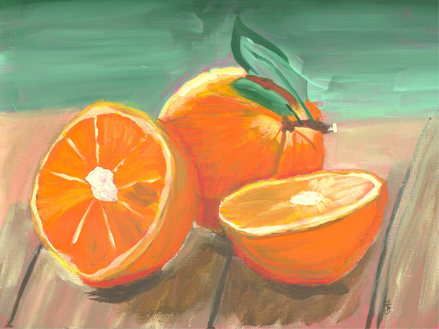 Tropical Oranges an Original Painting by Lisa Godin