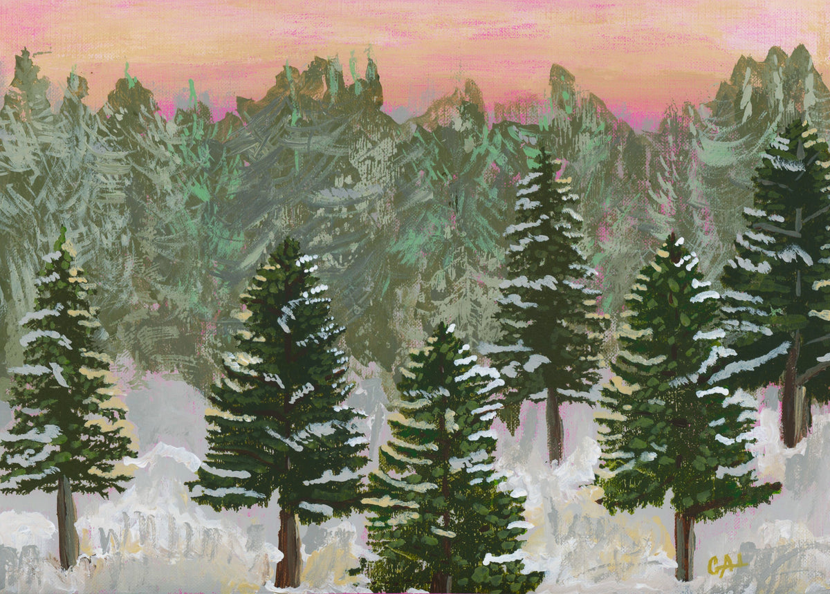Winter Forest an Original Painting by Lisa Godin