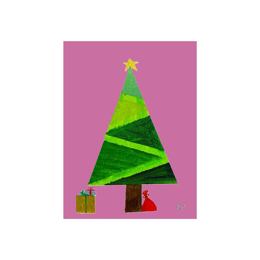 2023 Modern Christmas Tree Presents Giclée Fine Art Print