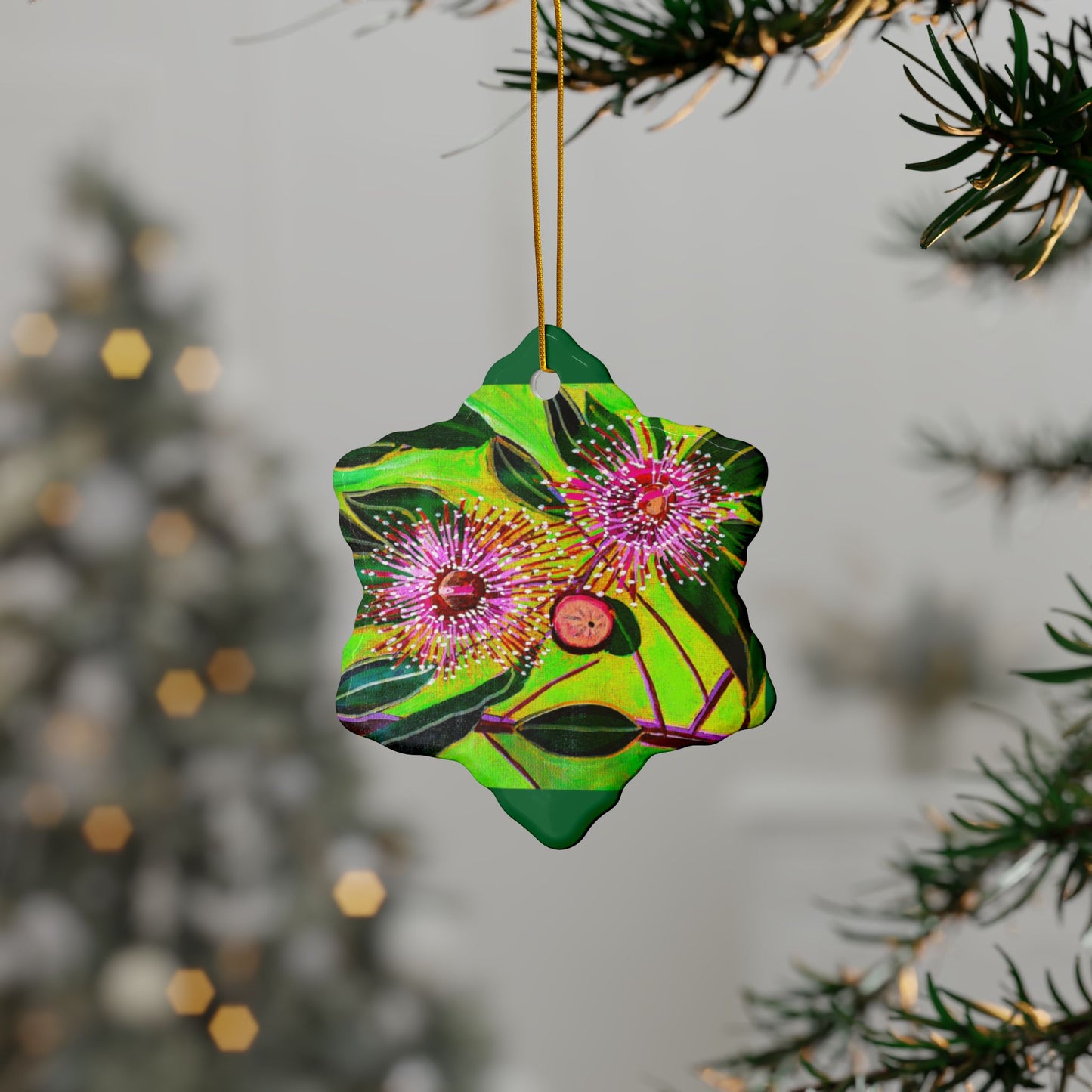 Flowering Gum Ceramic Ornaments, 2-Side Print