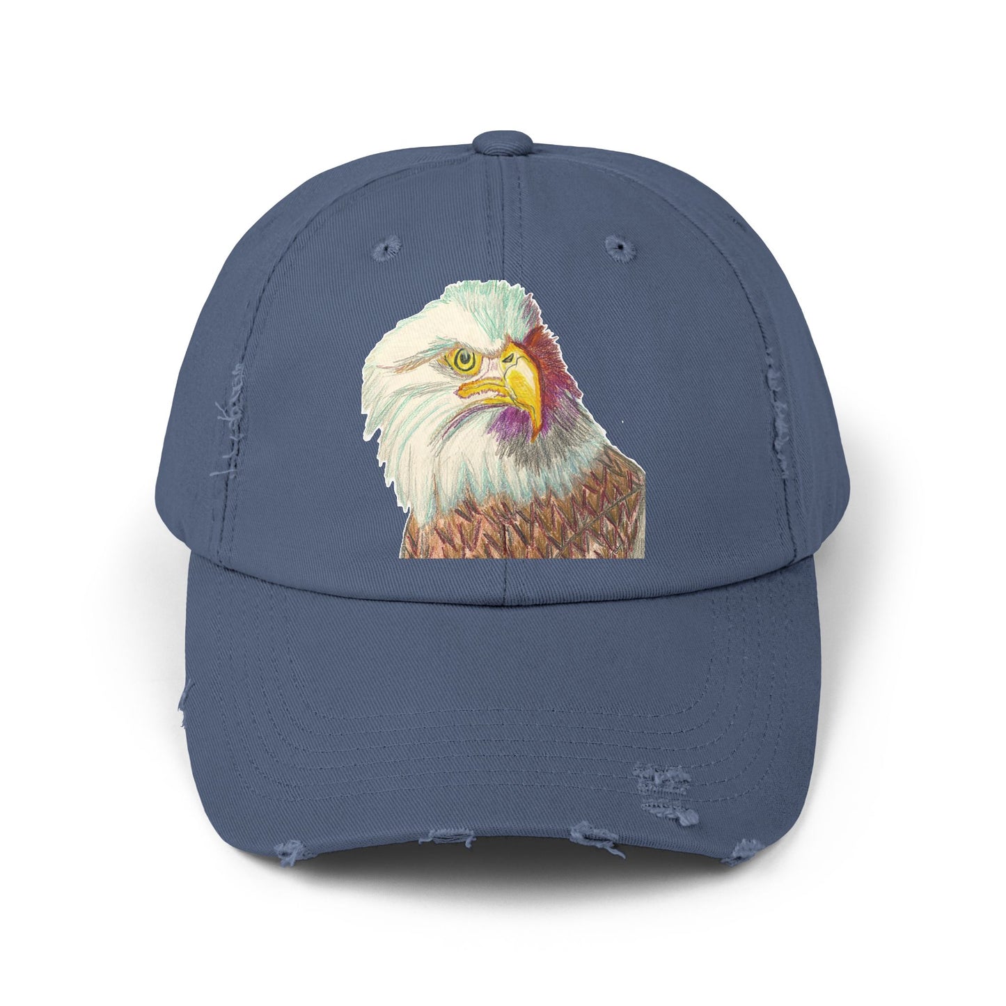 Unisex Distressed Eagle Cap - Vintage Style Adjustable Hat
