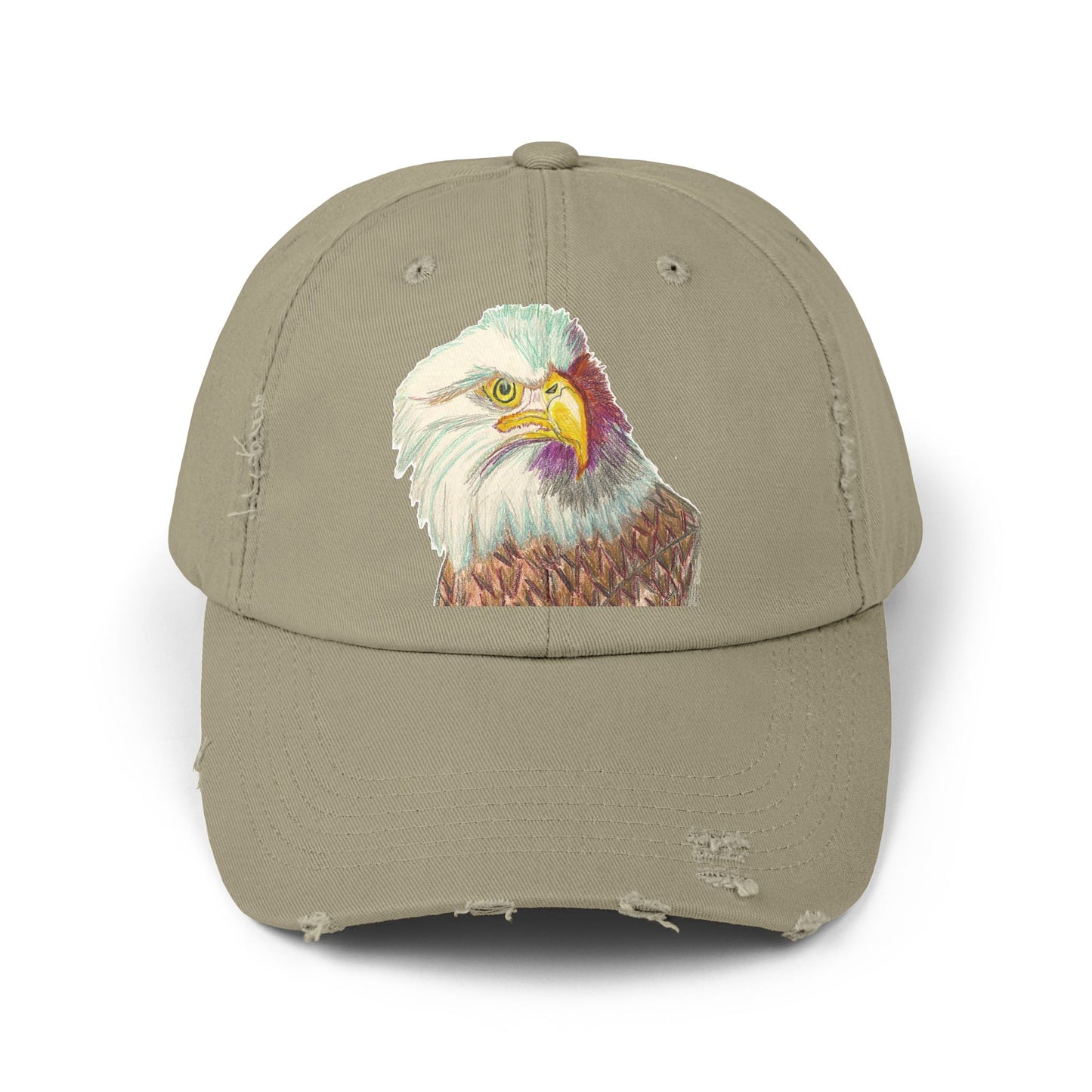 Unisex Distressed Eagle Cap - Vintage Style Adjustable Hat