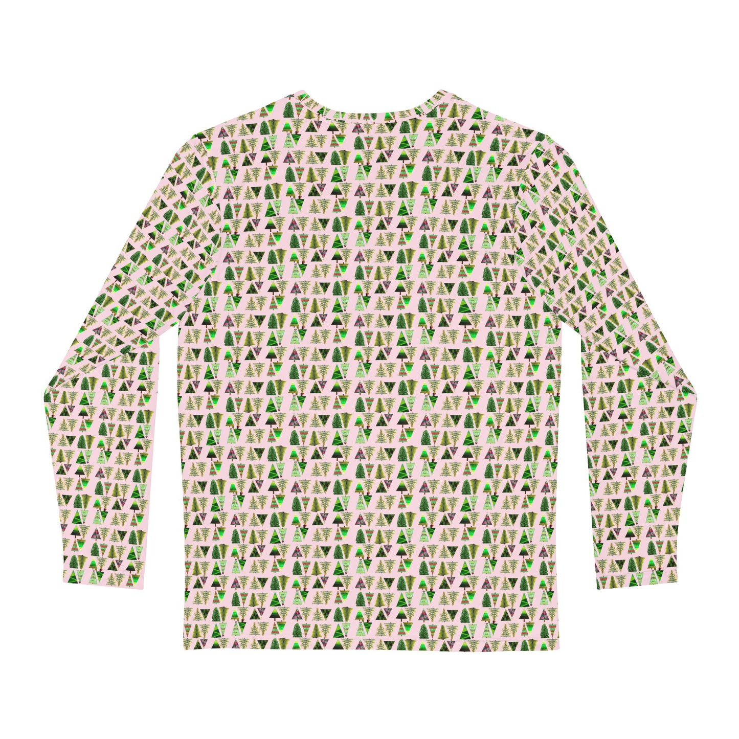 Pink Christmas Tree Men's Long Sleeve Shirt (AOP)