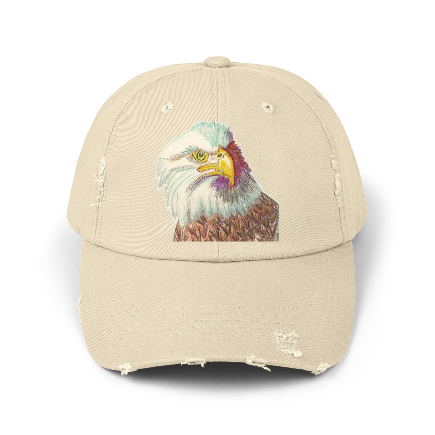 Unisex Distressed Eagle Cap - Vintage Style Adjustable Hat