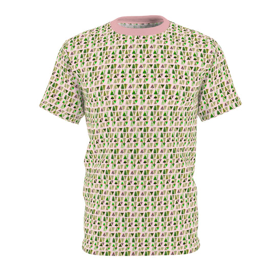 Christmas Tree Painting Pattern Unisex Cut & Sew Tee