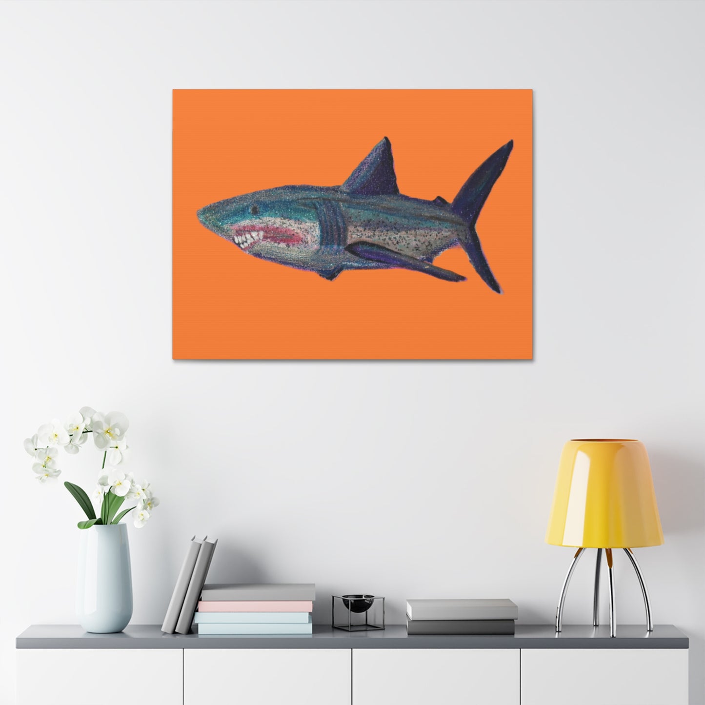 Shark Tank Print on Canvas by Artist Lisa Godin