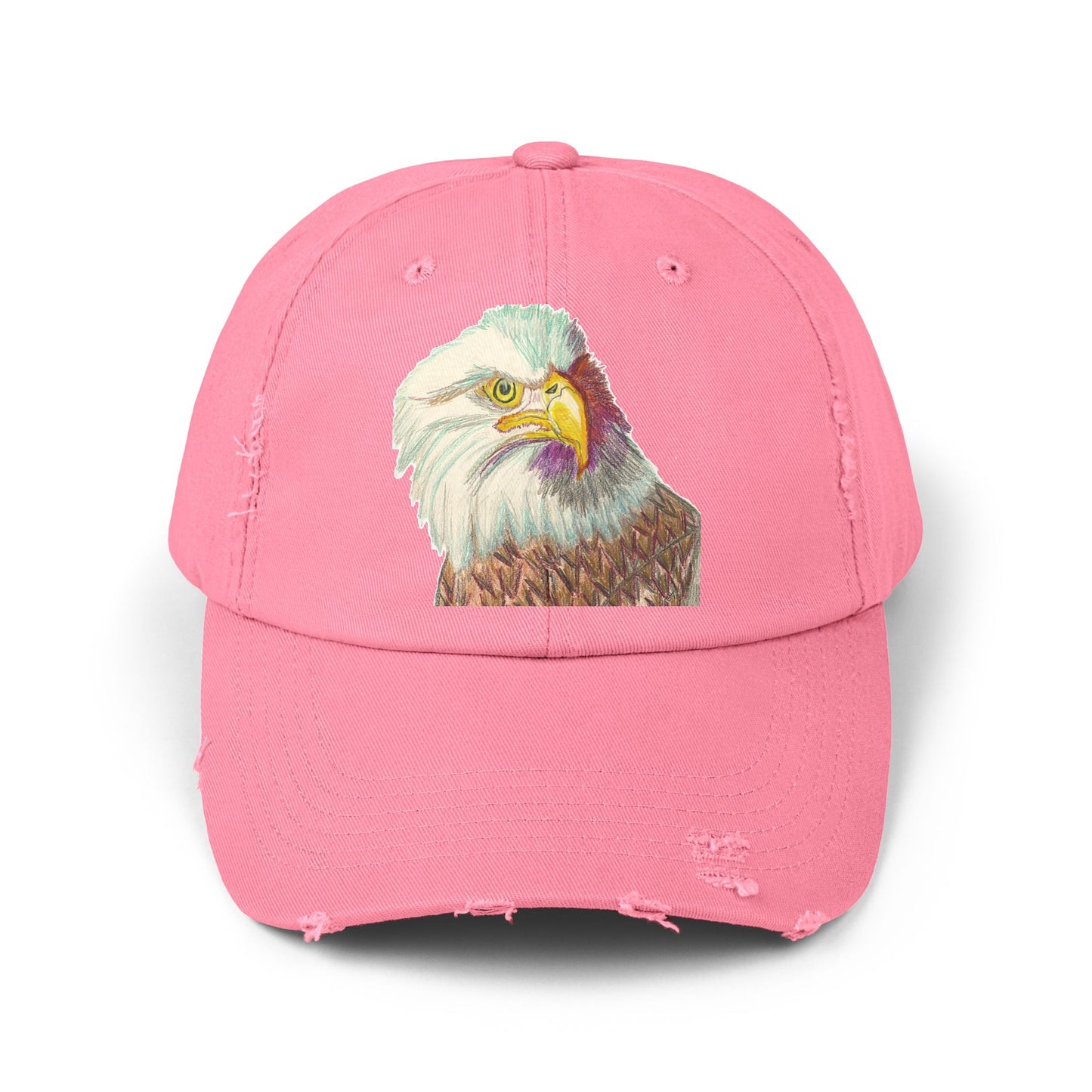 Unisex Distressed Eagle Cap - Vintage Style Adjustable Hat