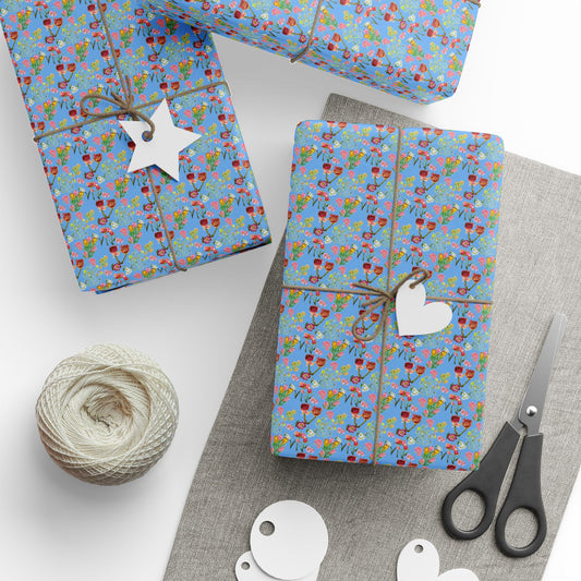 Little Bloom Blue Wrapping Papers