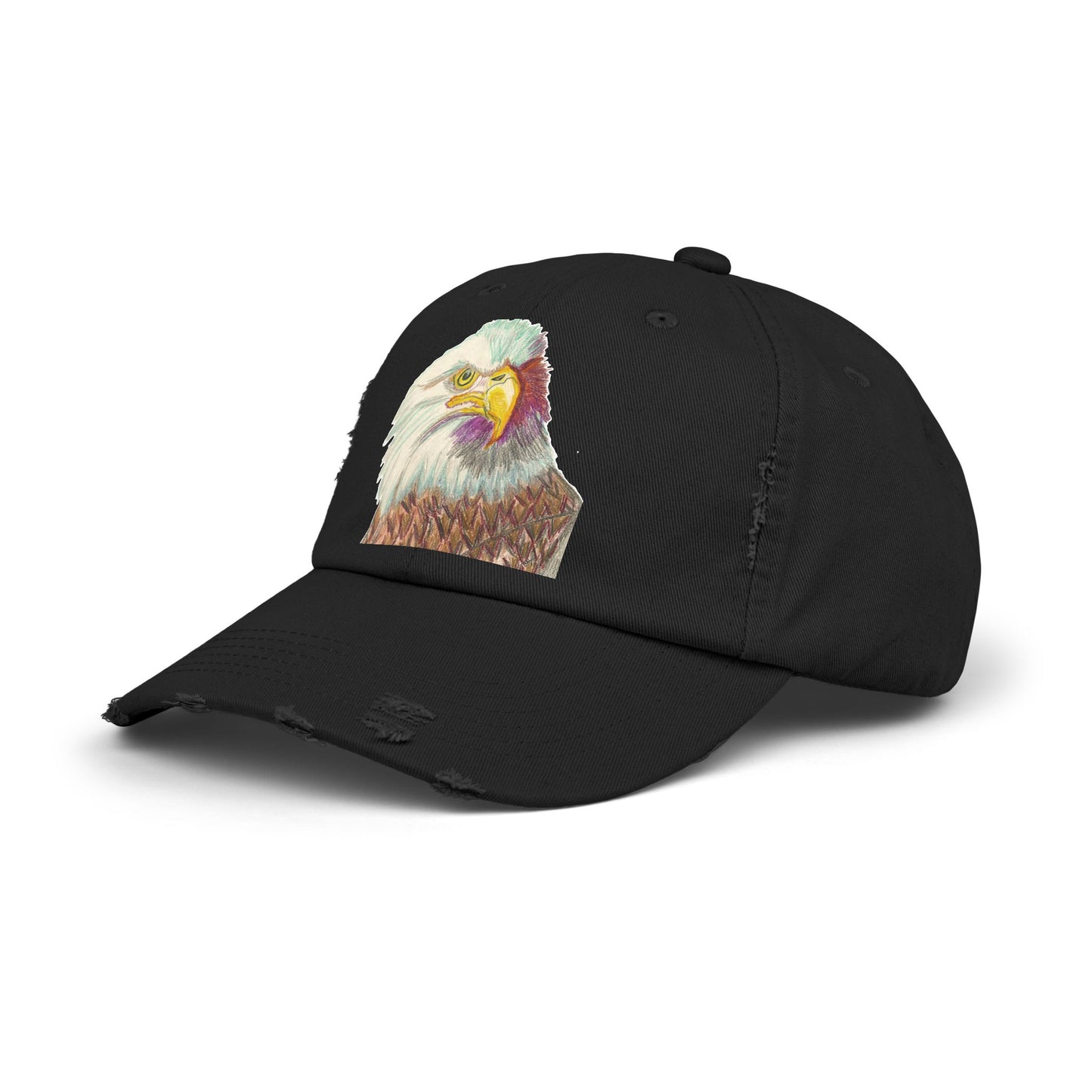 Unisex Distressed Eagle Cap - Vintage Style Adjustable Hat