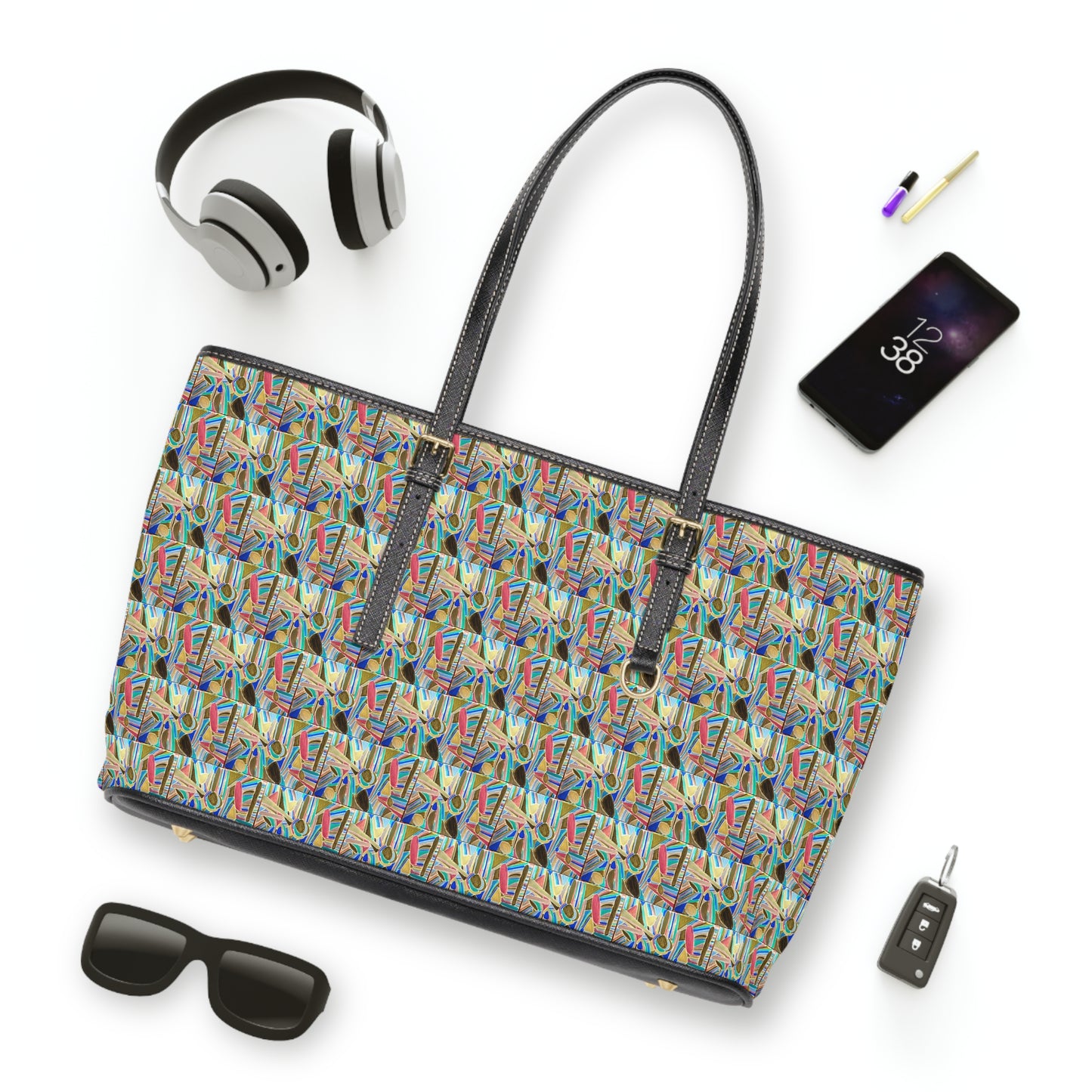 Blue Bayou  Pattern PU Leather Shoulder Bag