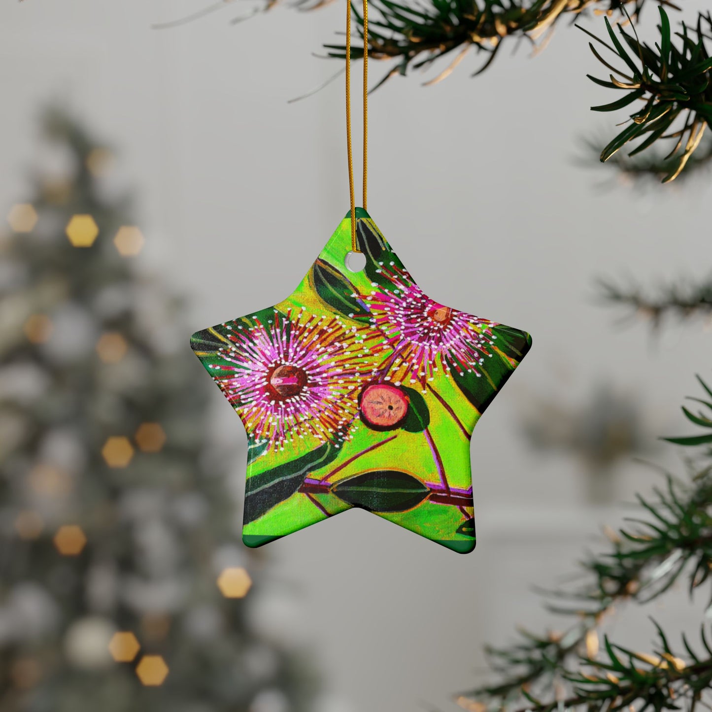 Flowering Gum Ceramic Ornaments, 2-Side Print