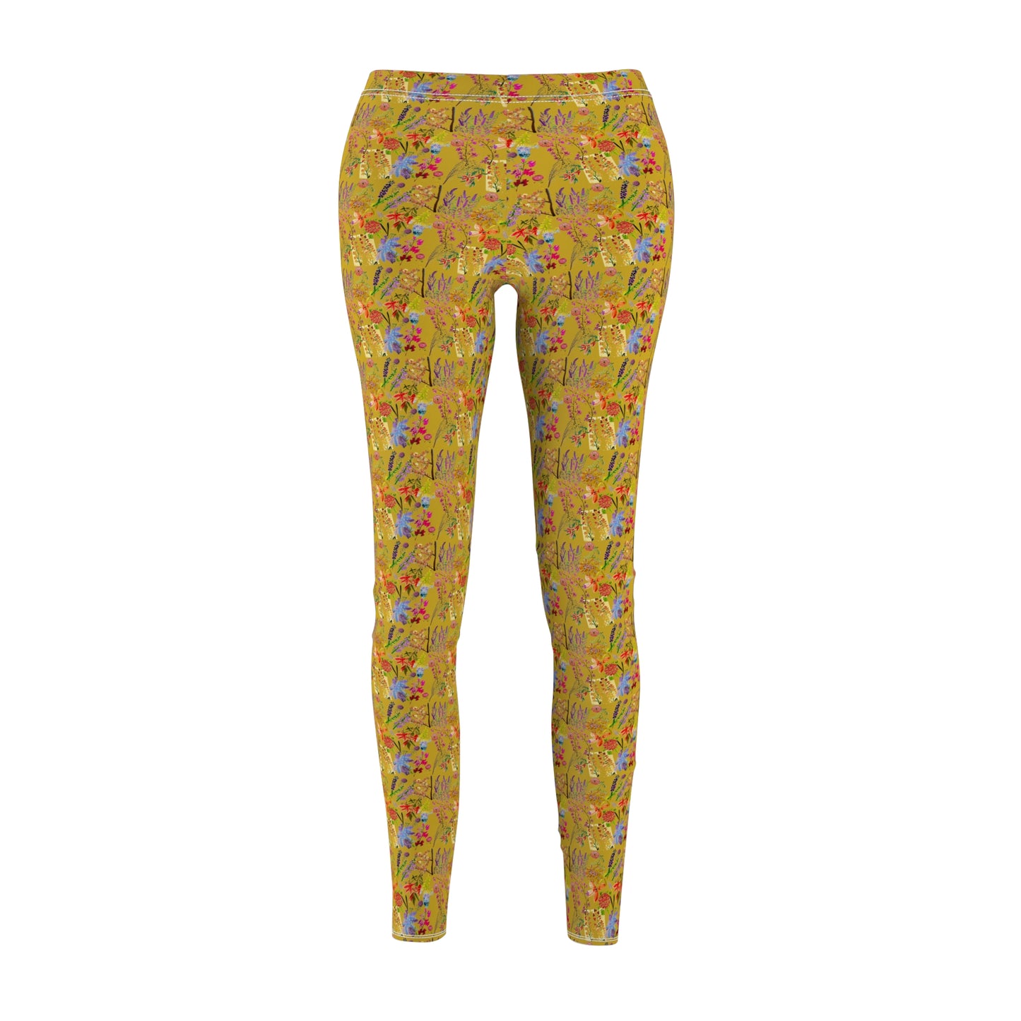 Floral Stem Pattern Women's Casual Leggings