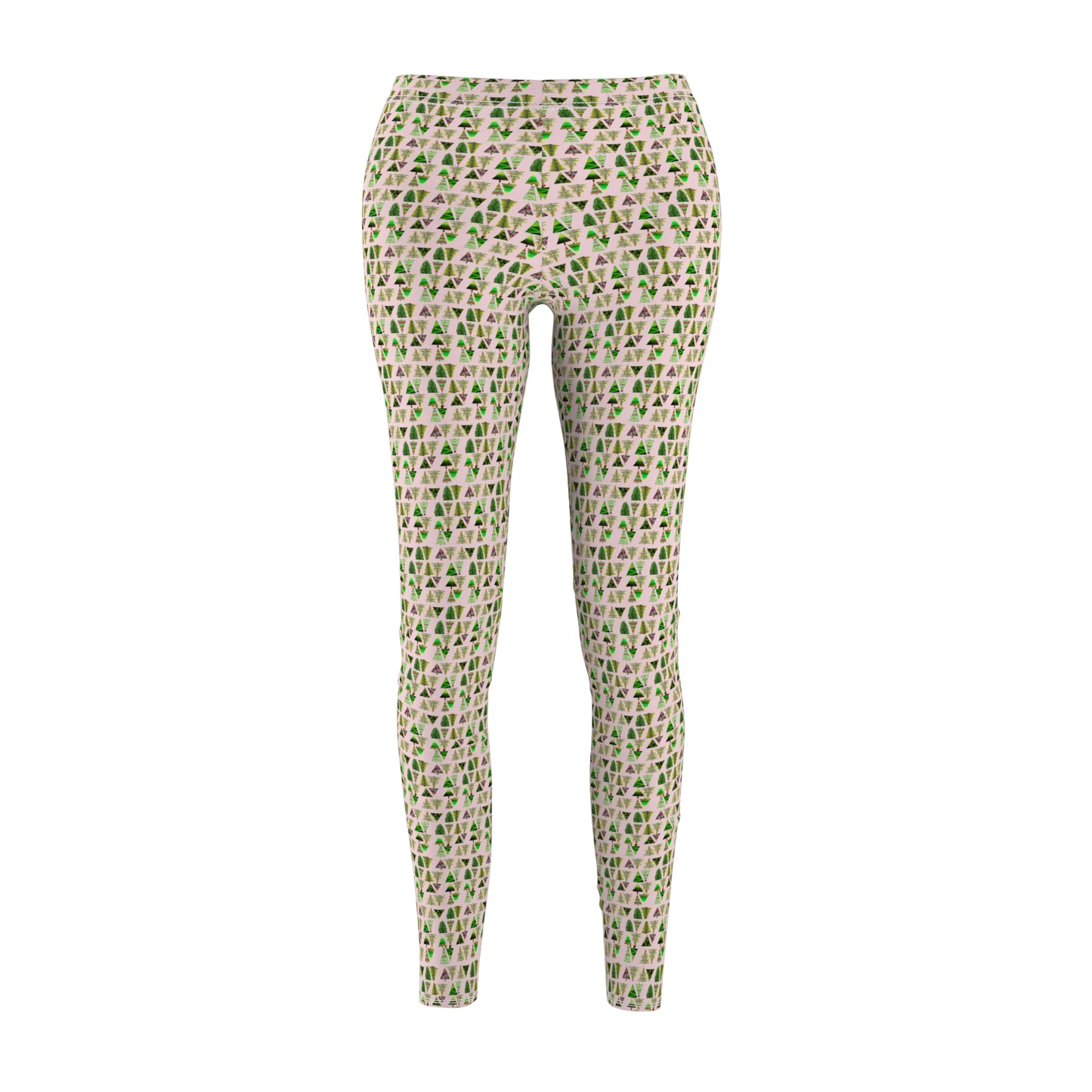 Christmas Tree Pink Pattern Women's Casual Leggings