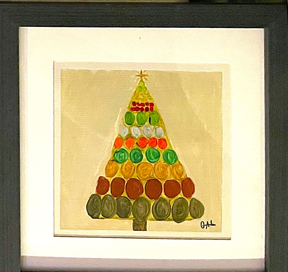 2023 Christmas Ball Tree - Mixed Media Painting by Lisa Godin