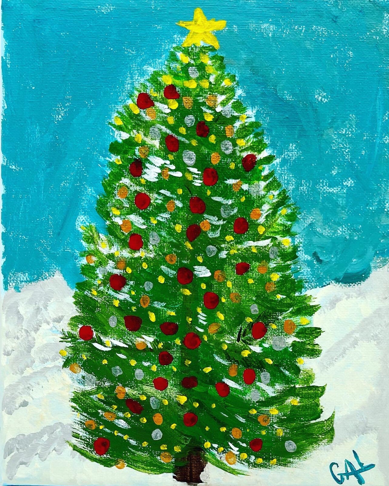 2023 Its Beginning to Feel Like Christmas - Original mixed media painting by Lisa Godin