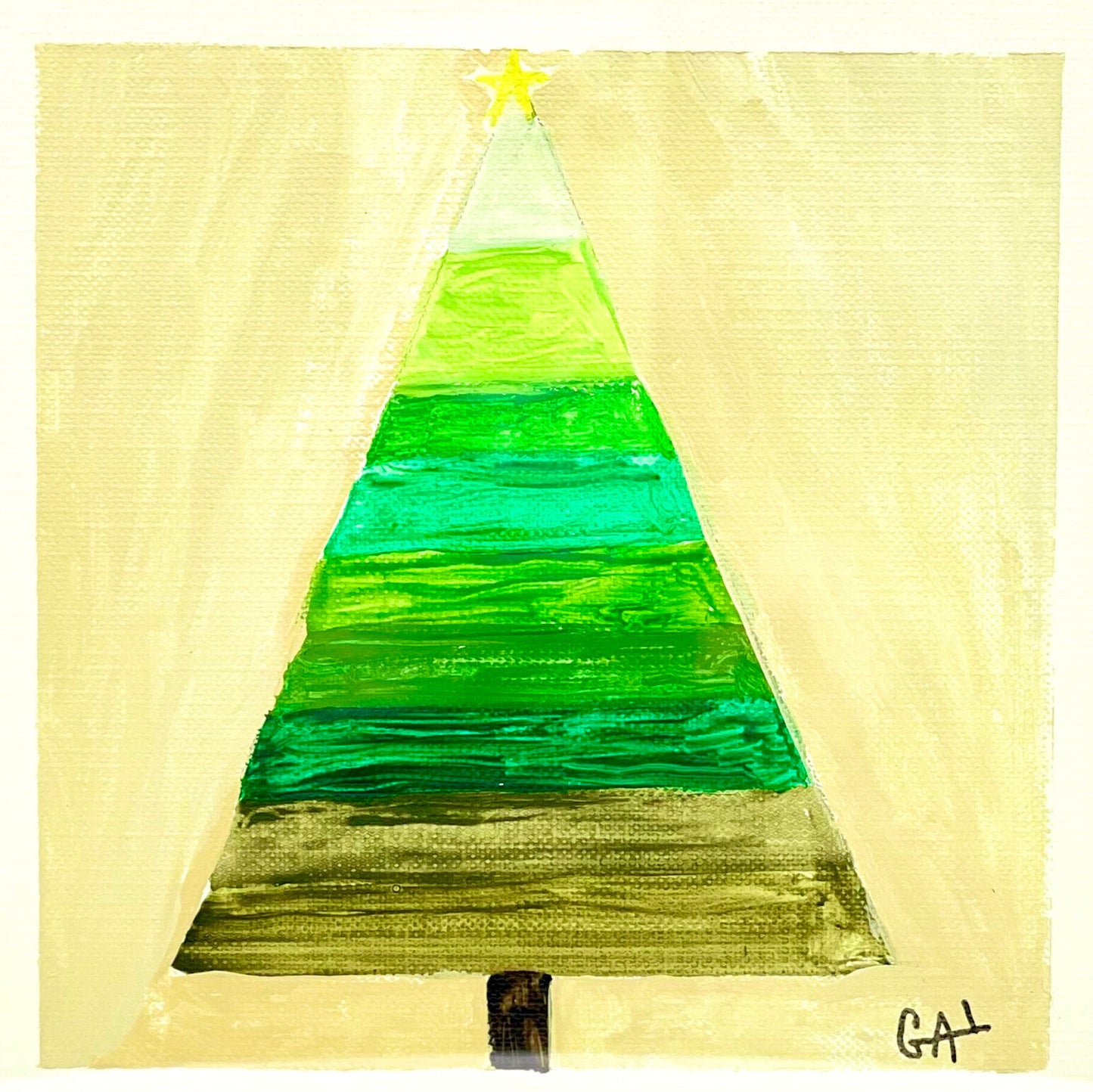 2023 Ombre Christmas Tree - Mixed Media Painting by Lisa Godin