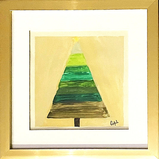 2023 Ombre Christmas Tree - Mixed Media Painting by Lisa Godin